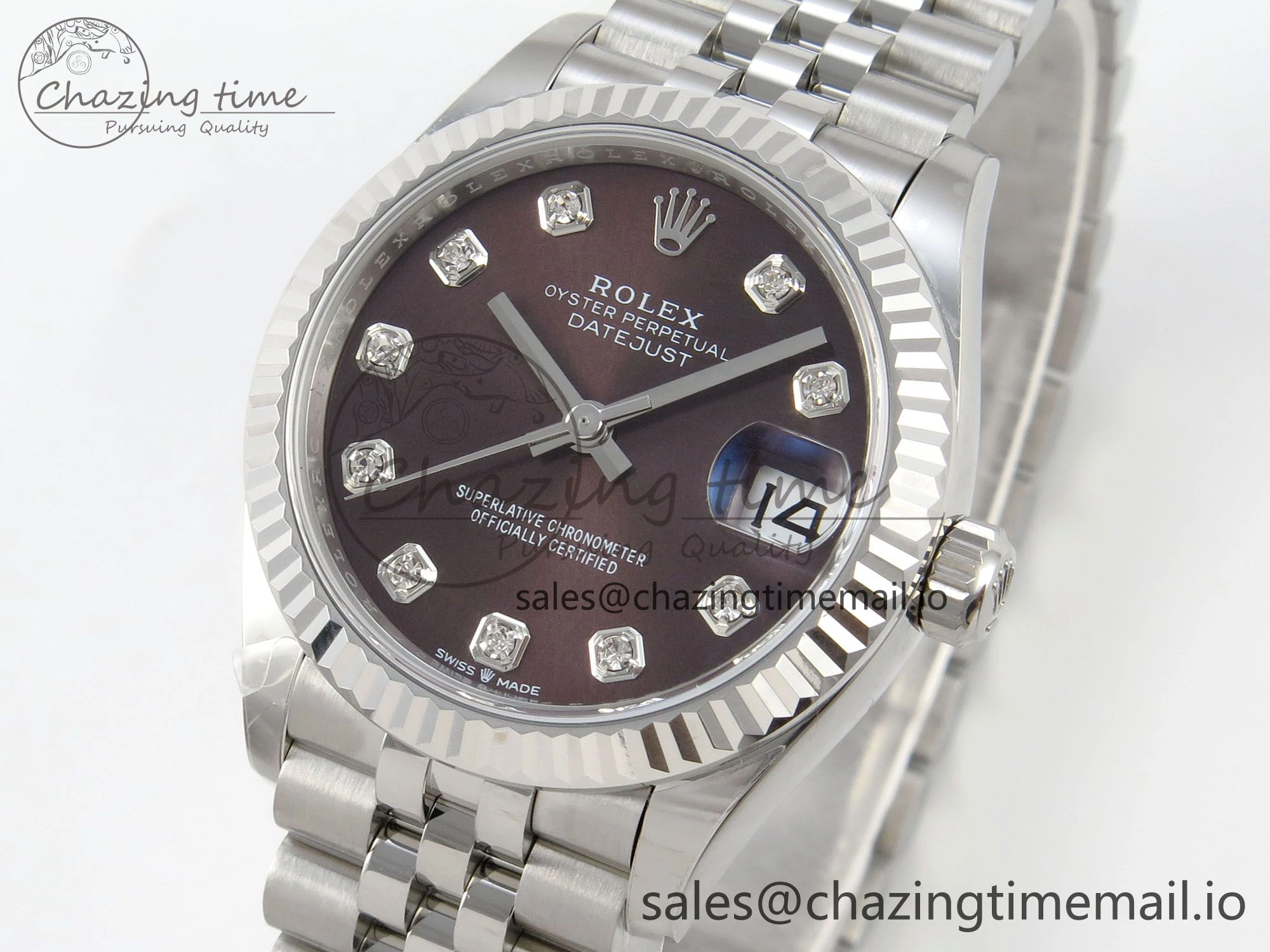 DateJust 31 278274 THBF 1:1 Best Edition 904L Steel Brown Diamond Dial on SS Jubilee Bracelet HZ Cal.2236