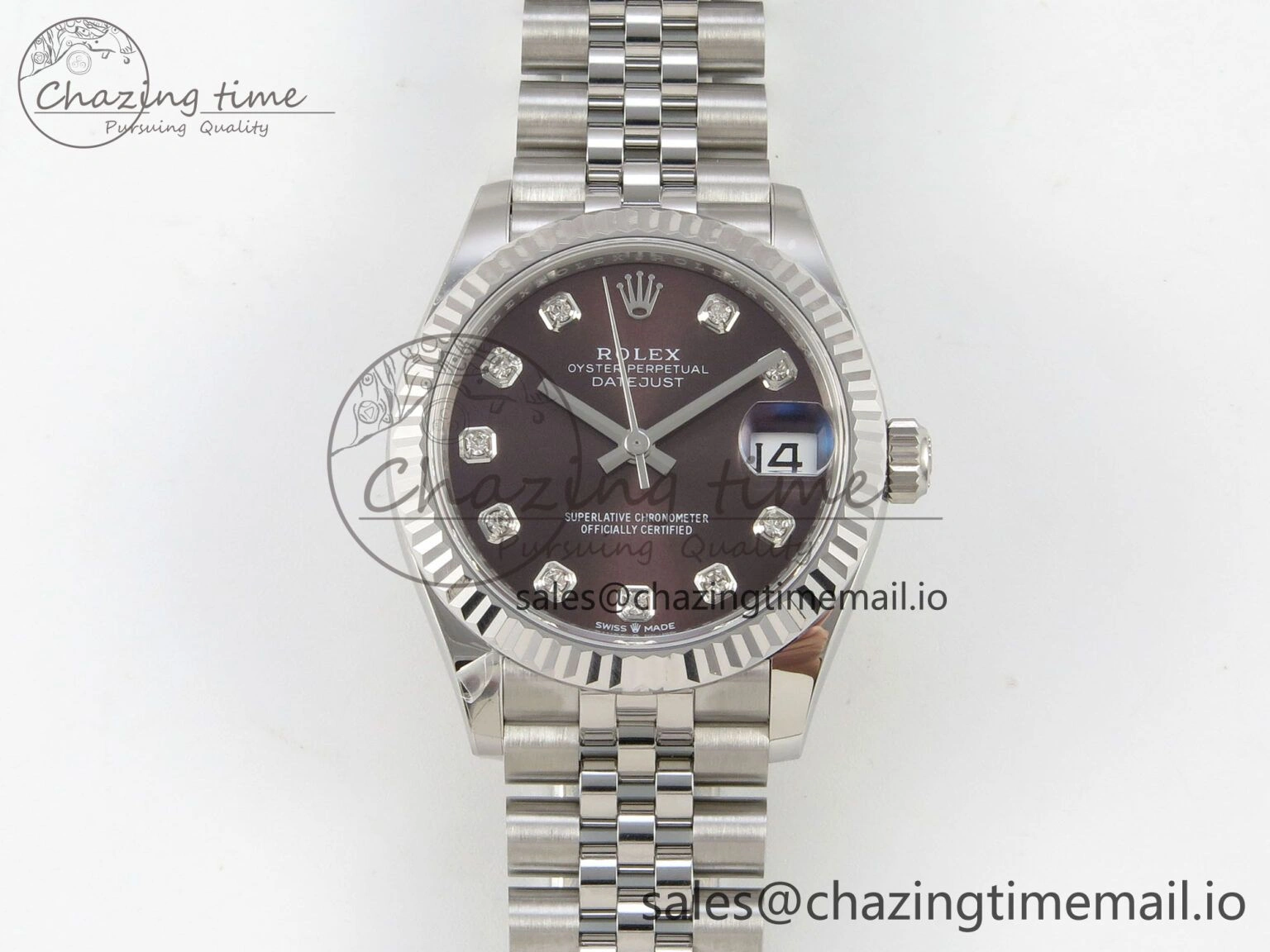 DateJust 31 278274 THBF 1:1 Best Edition 904L Steel Brown Diamond Dial on SS Jubilee Bracelet HZ Cal.2236