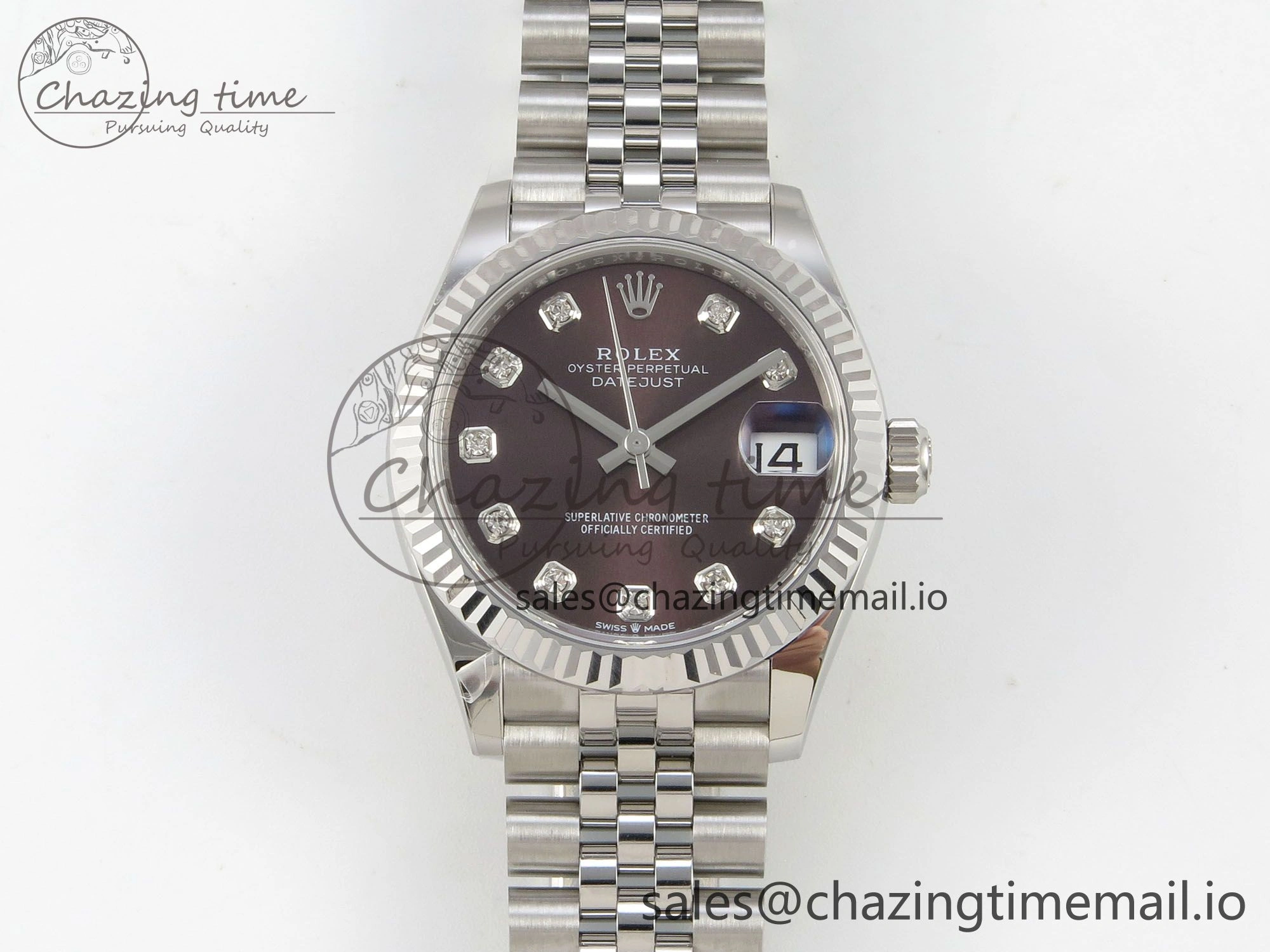 DateJust 31 278274 THBF 1:1 Best Edition 904L Steel Brown Diamond Dial on SS Jubilee Bracelet HZ Cal.2236