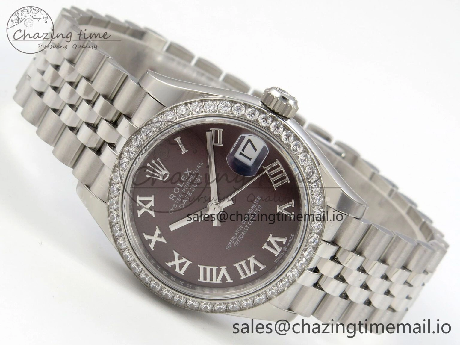 DateJust 31 278274 THBF 1:1 Best Edition 904L Steel Brown Roman Dial Diamonds Bezel on SS Jubilee Bracelet HZ Cal.2236