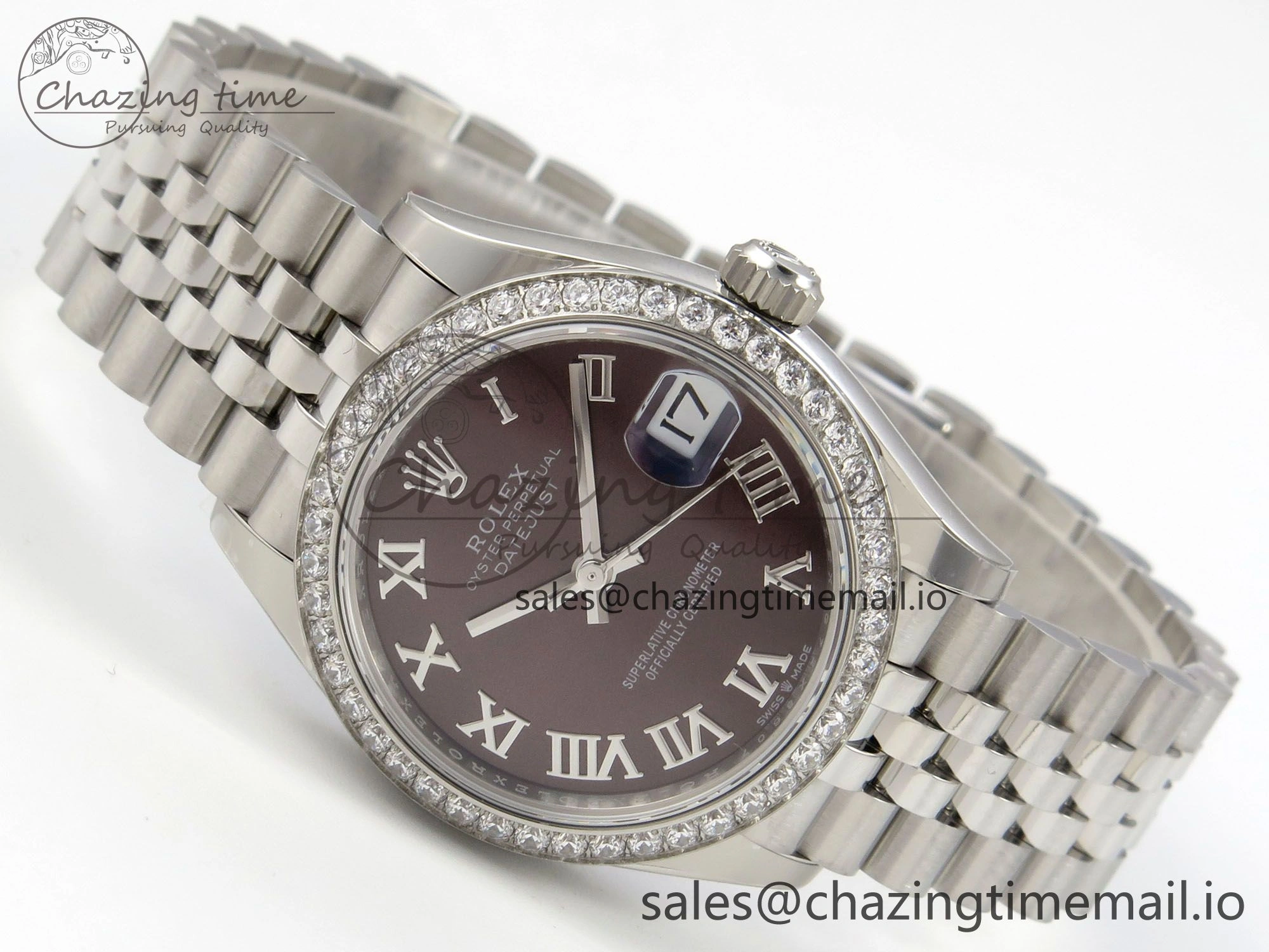 DateJust 31 278274 THBF 1:1 Best Edition 904L Steel Brown Roman Dial Diamonds Bezel on SS Jubilee Bracelet HZ Cal.2236