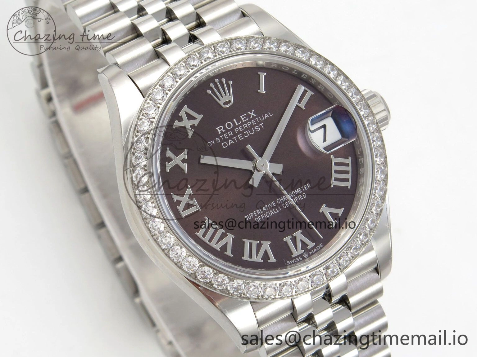 DateJust 31 278274 THBF 1:1 Best Edition 904L Steel Brown Roman Dial Diamonds Bezel on SS Jubilee Bracelet HZ Cal.2236