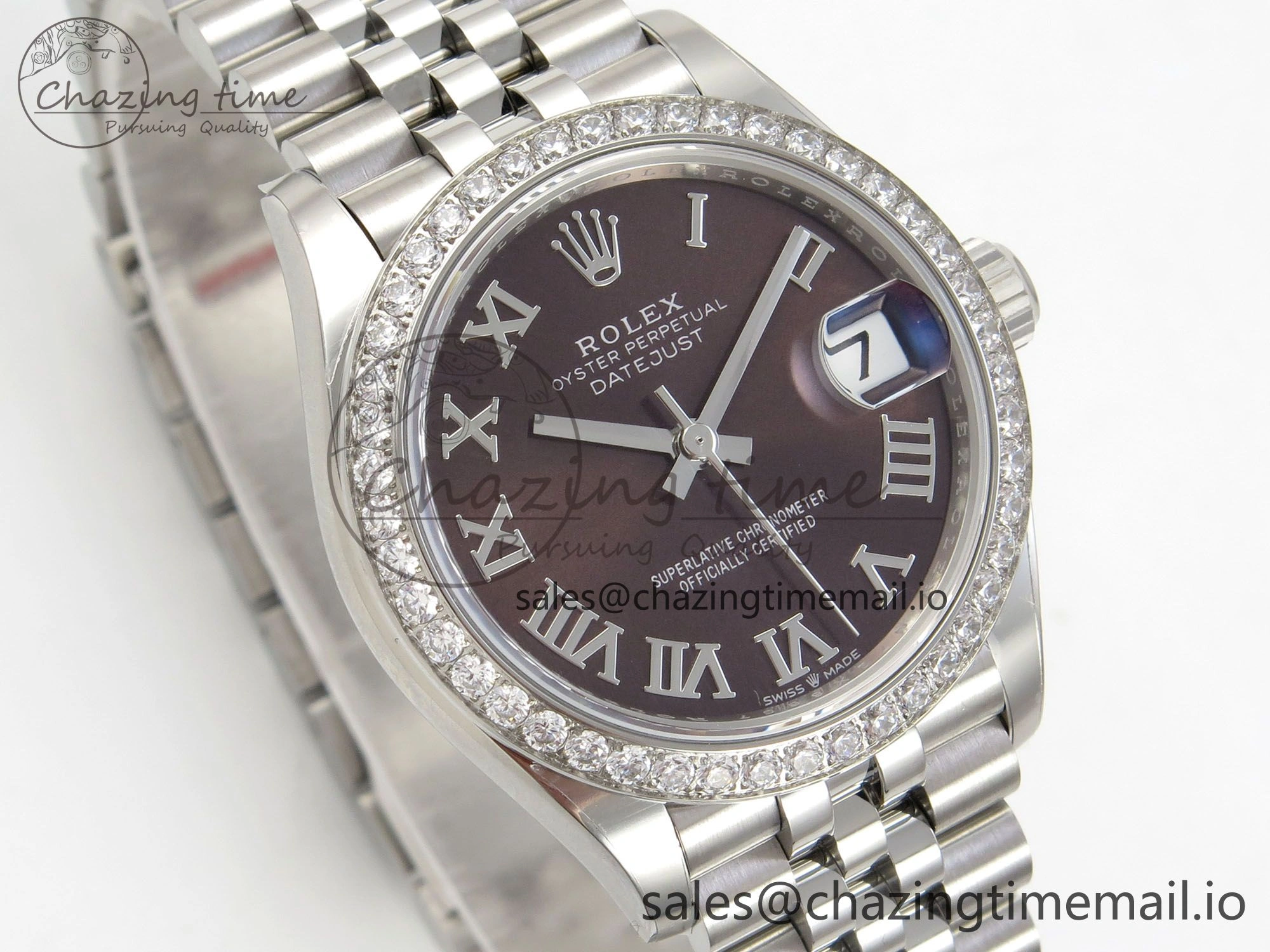 DateJust 31 278274 THBF 1:1 Best Edition 904L Steel Brown Roman Dial Diamonds Bezel on SS Jubilee Bracelet HZ Cal.2236