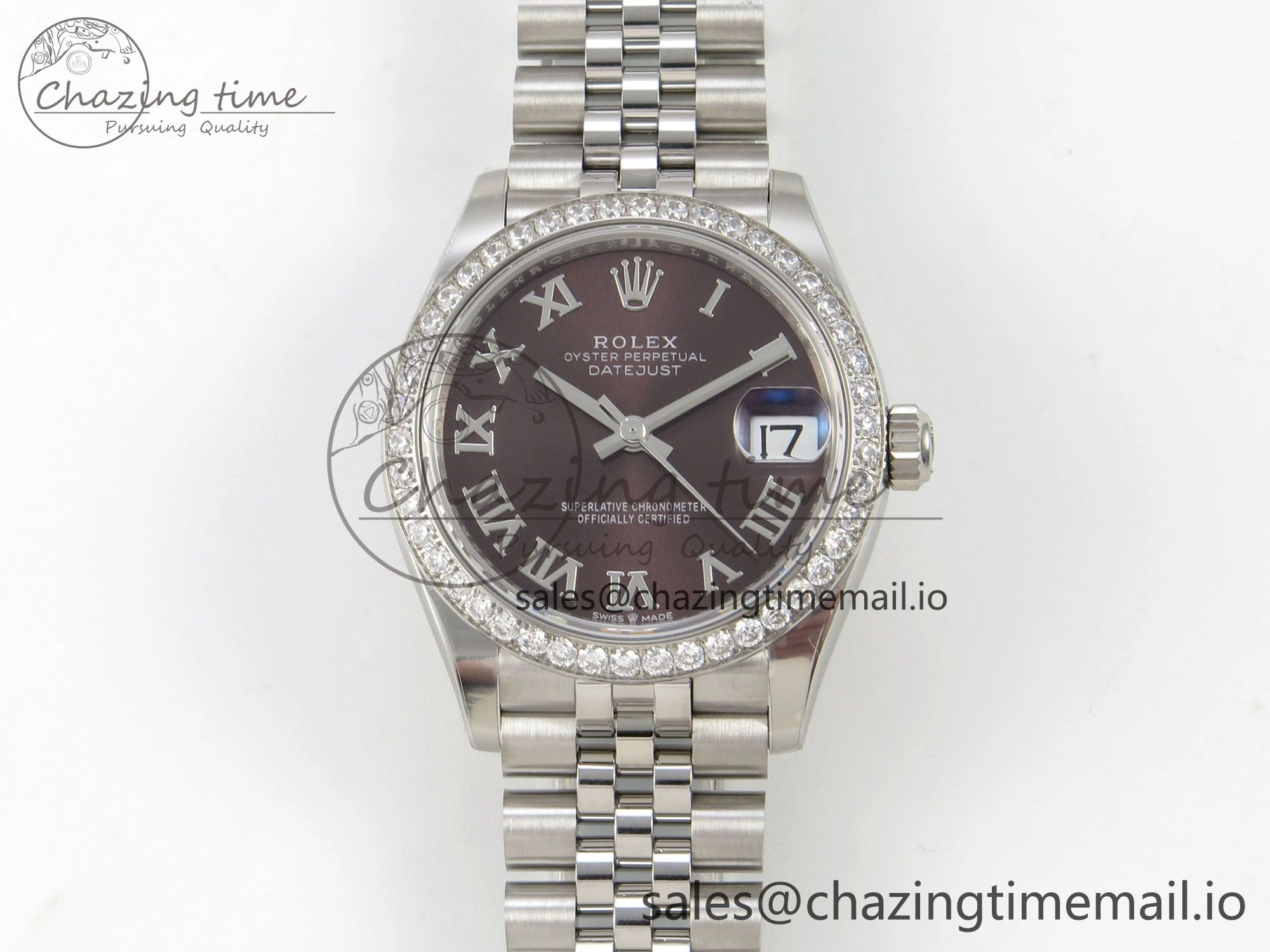 DateJust 31 278274 THBF 1:1 Best Edition 904L Steel Brown Roman Dial Diamonds Bezel on SS Jubilee Bracelet HZ Cal.2236