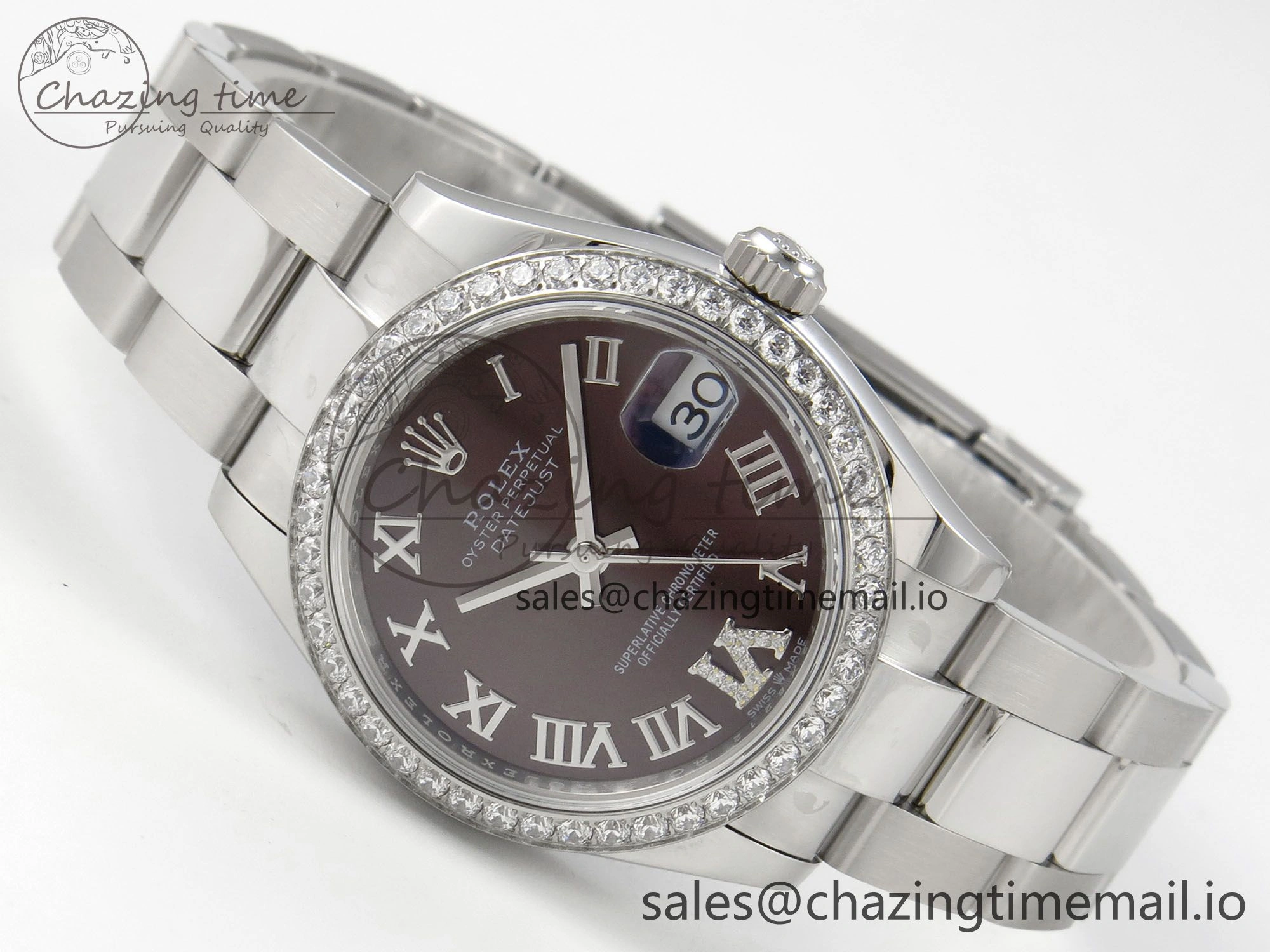 DateJust 31 278274 THBF 1:1 Best Edition 904L Steel Brown Roman Dial Diamonds Bezel on SS Oyster Bracelet HZ Cal.2236