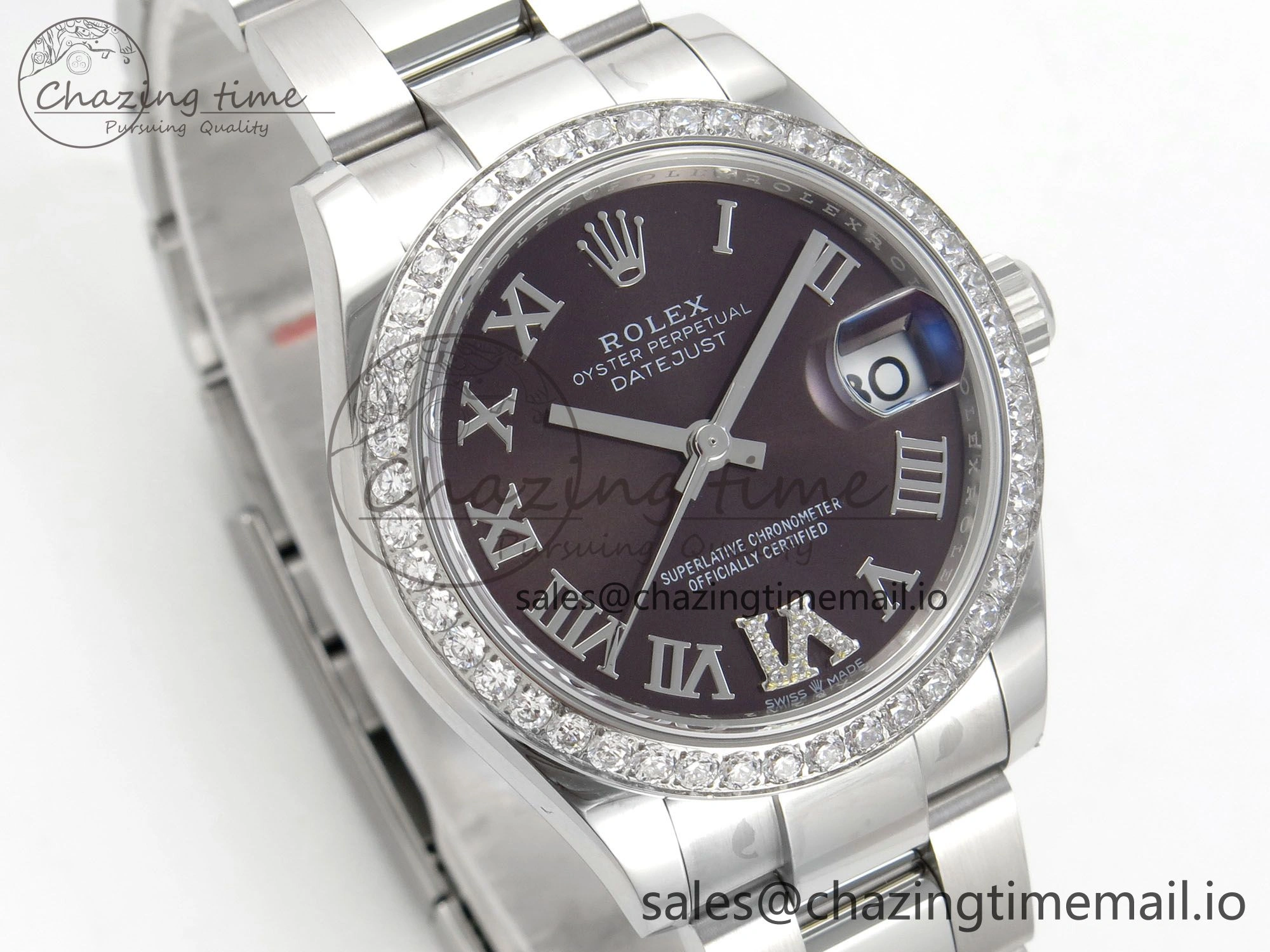 DateJust 31 278274 THBF 1:1 Best Edition 904L Steel Brown Roman Dial Diamonds Bezel on SS Oyster Bracelet HZ Cal.2236