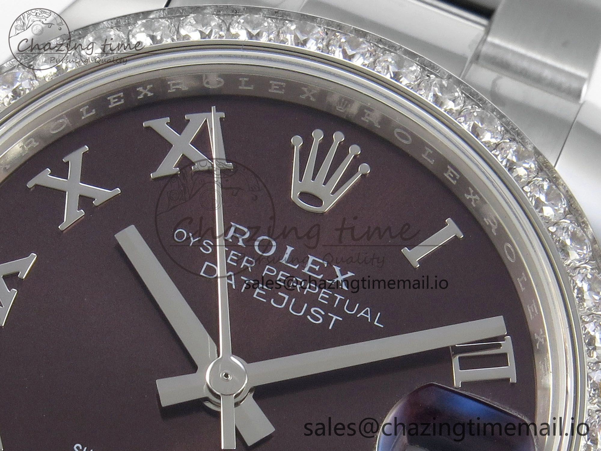 DateJust 31 278274 THBF 1:1 Best Edition 904L Steel Brown Roman Dial Diamonds Bezel on SS Oyster Bracelet HZ Cal.2236