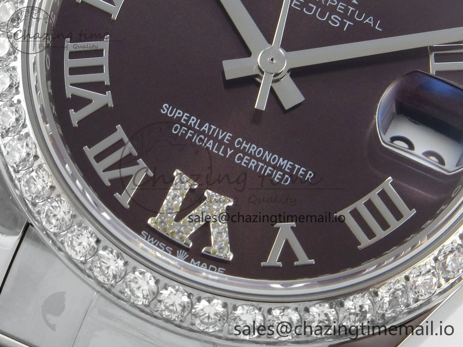 DateJust 31 278274 THBF 1:1 Best Edition 904L Steel Brown Roman Dial Diamonds Bezel on SS Oyster Bracelet HZ Cal.2236