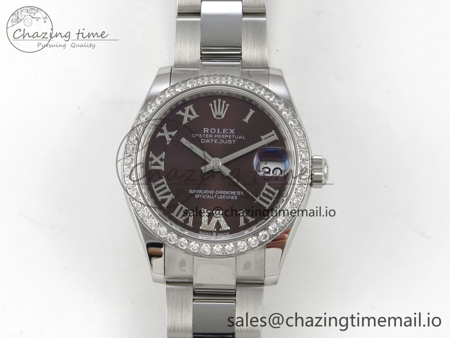 DateJust 31 278274 THBF 1:1 Best Edition 904L Steel Brown Roman Dial Diamonds Bezel on SS Oyster Bracelet HZ Cal.2236