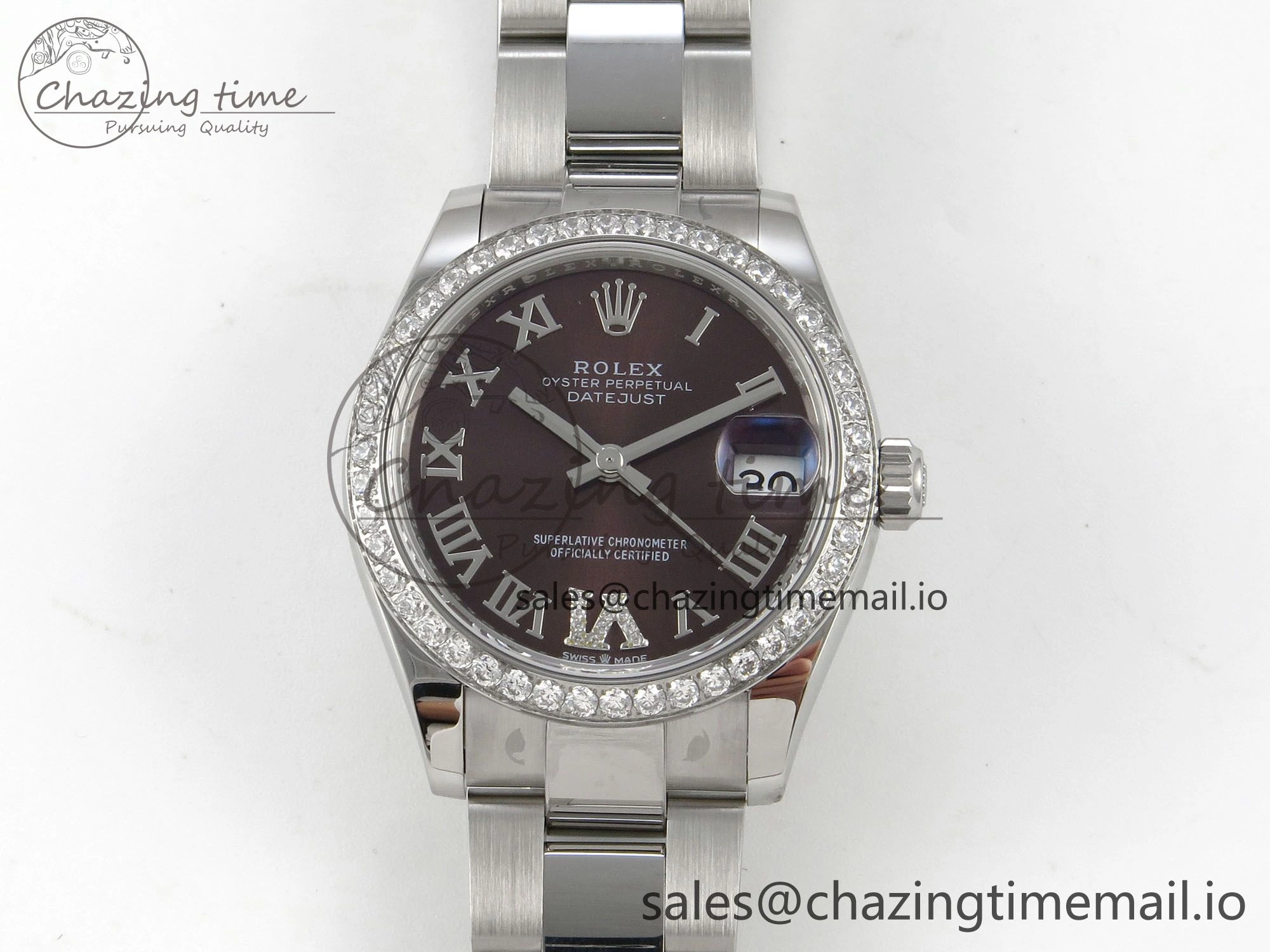 DateJust 31 278274 THBF 1:1 Best Edition 904L Steel Brown Roman Dial Diamonds Bezel on SS Oyster Bracelet HZ Cal.2236