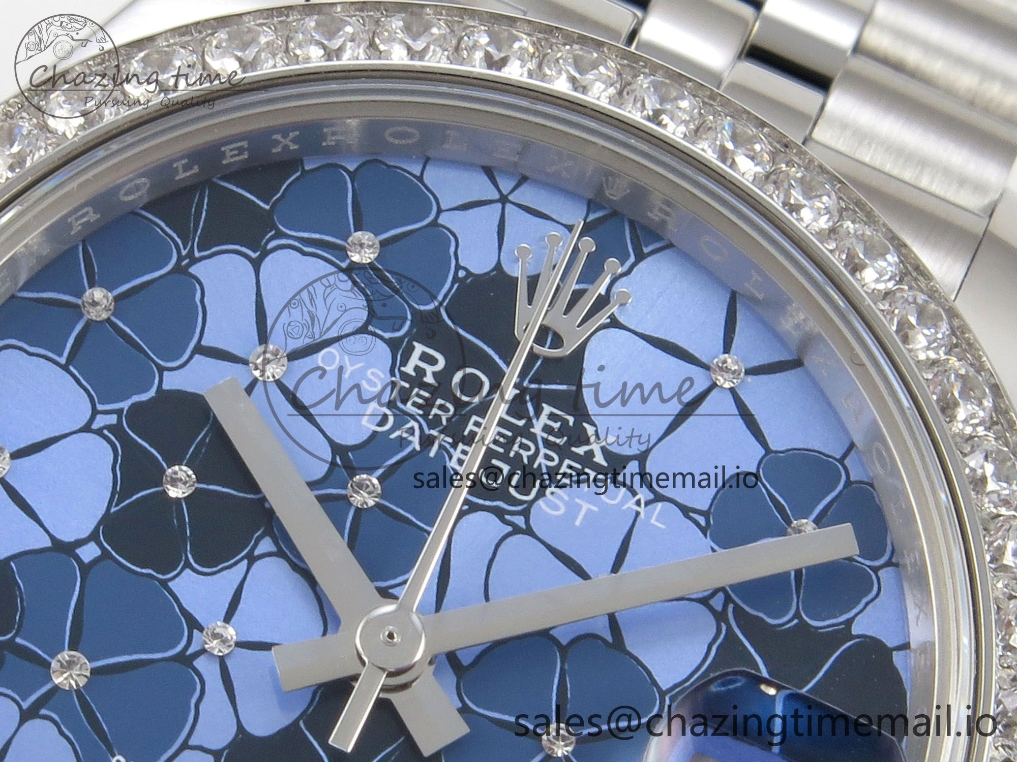 DateJust 31 278274 THBF 1:1 Best Edition 904L Steel Fluted Blue Floral Dial Diamonds Bezel on SS Jubilee Bracelet HZ Cal.2236