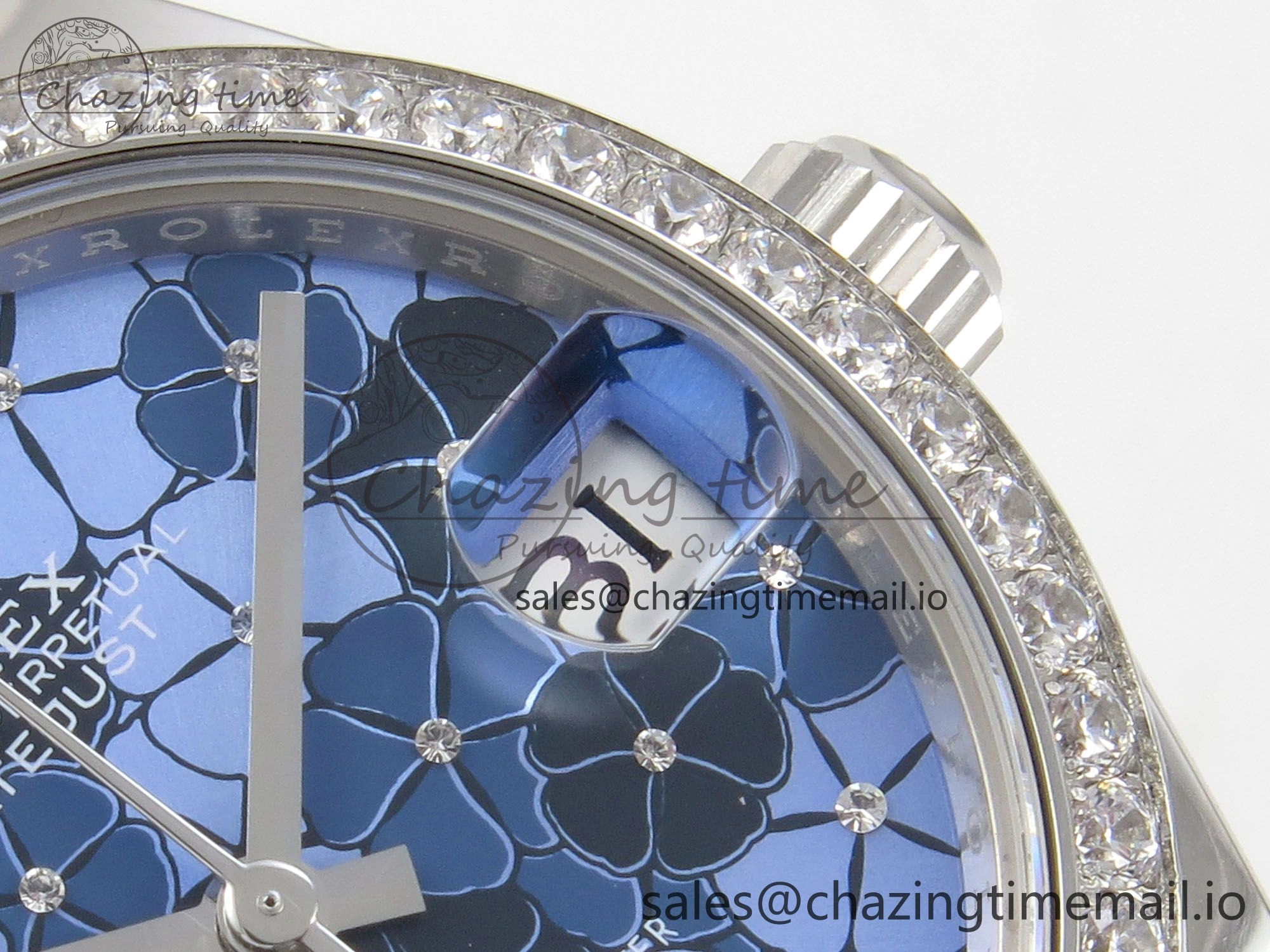 DateJust 31 278274 THBF 1:1 Best Edition 904L Steel Fluted Blue Floral Dial Diamonds Bezel on SS Jubilee Bracelet HZ Cal.2236