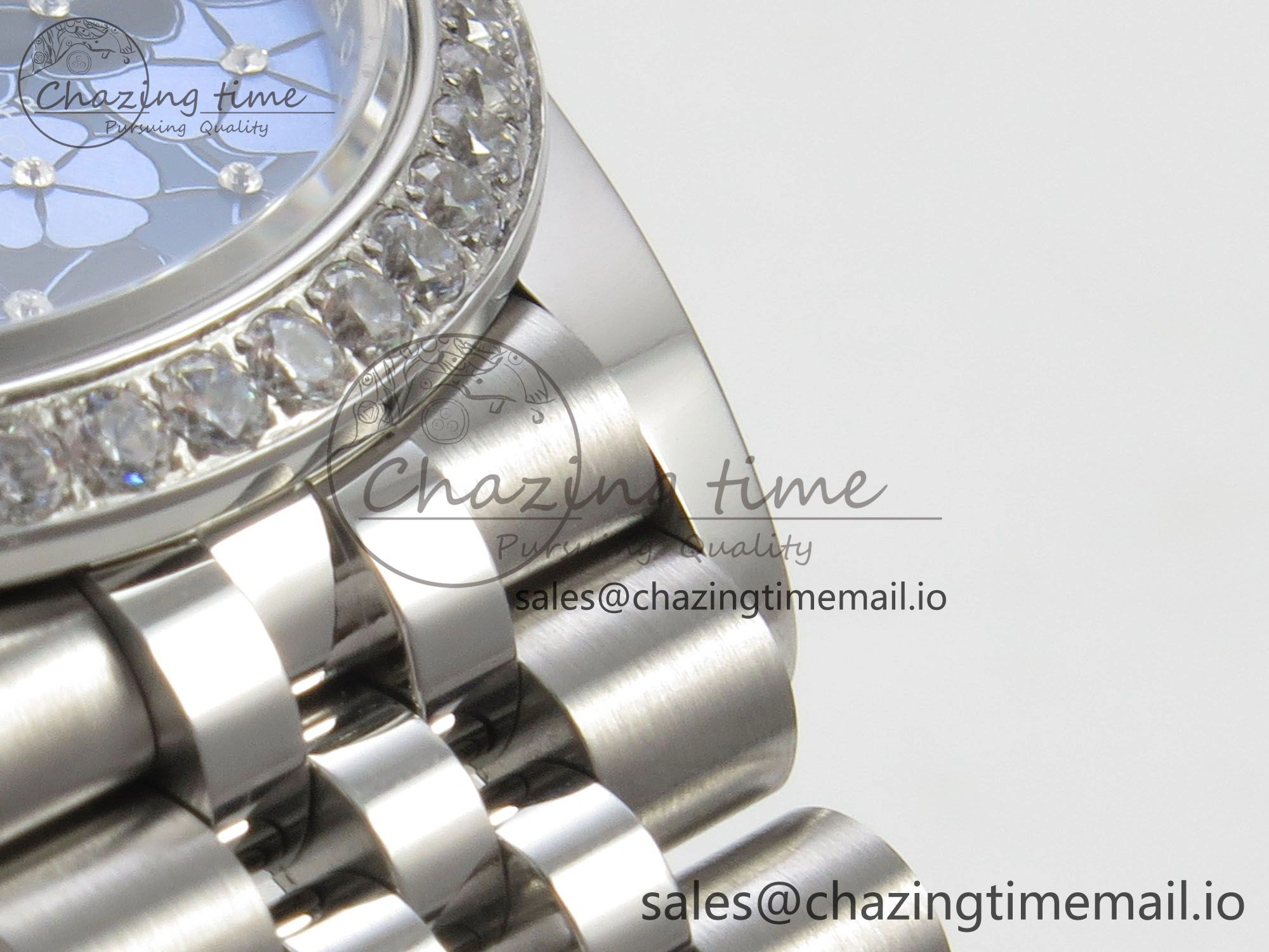 DateJust 31 278274 THBF 1:1 Best Edition 904L Steel Fluted Blue Floral Dial Diamonds Bezel on SS Jubilee Bracelet HZ Cal.2236