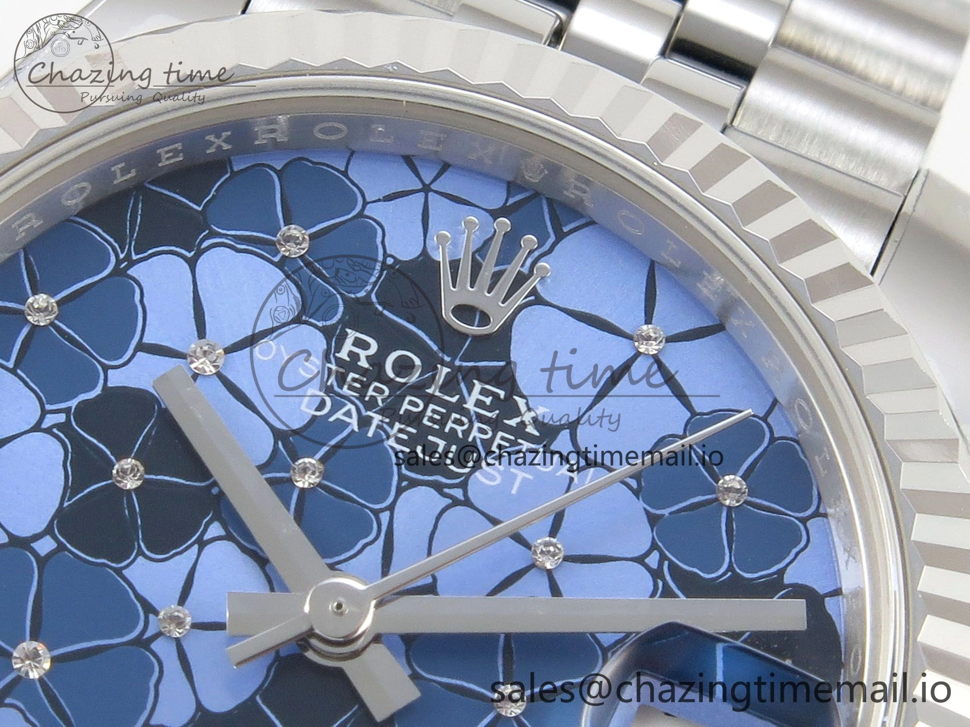 DateJust 31 278274 THBF 1:1 Best Edition 904L Steel Fluted Blue Floral Dial on SS Jubilee Bracelet HZ Cal.2236