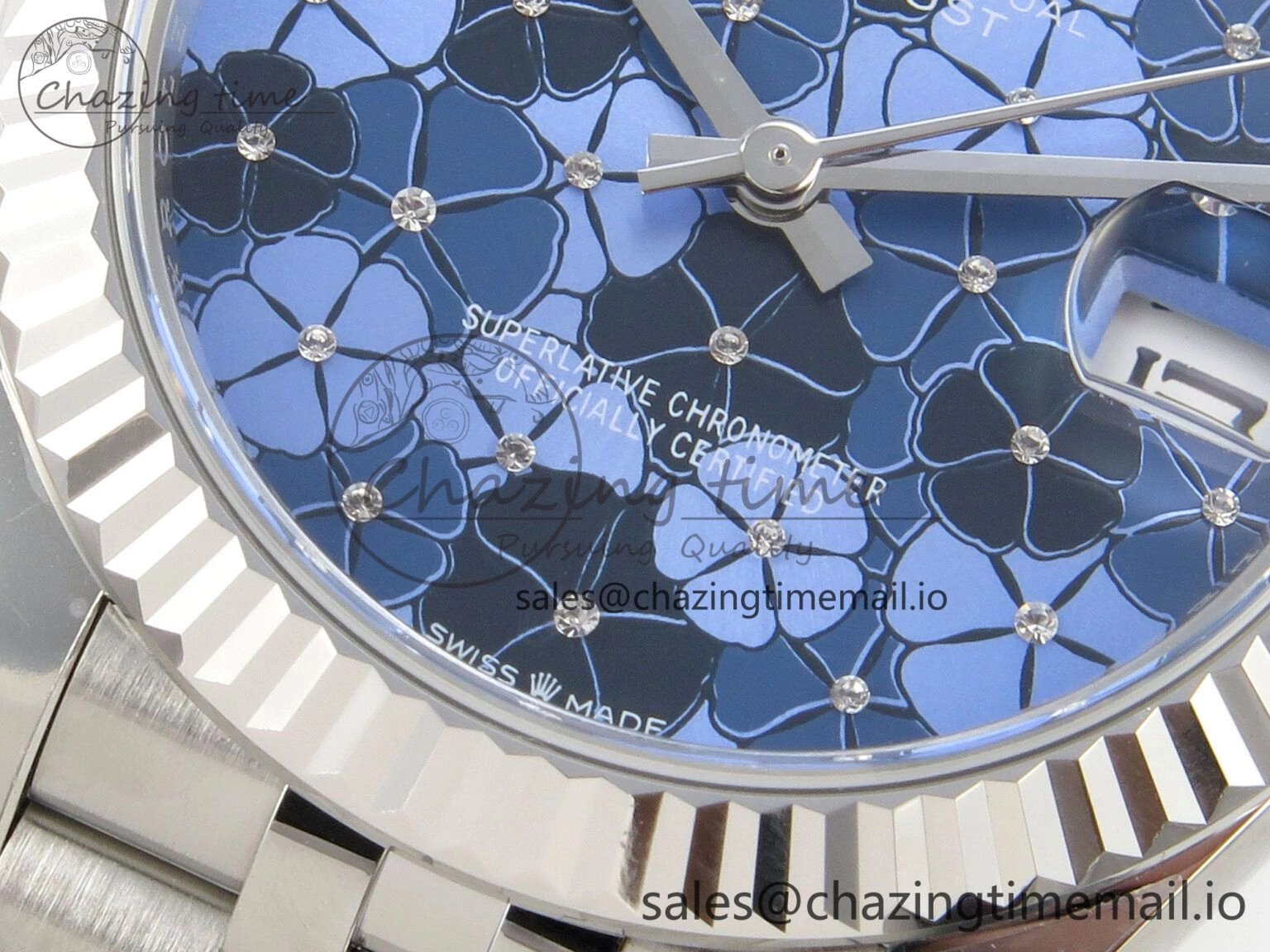 DateJust 31 278274 THBF 1:1 Best Edition 904L Steel Fluted Blue Floral Dial on SS Jubilee Bracelet HZ Cal.2236