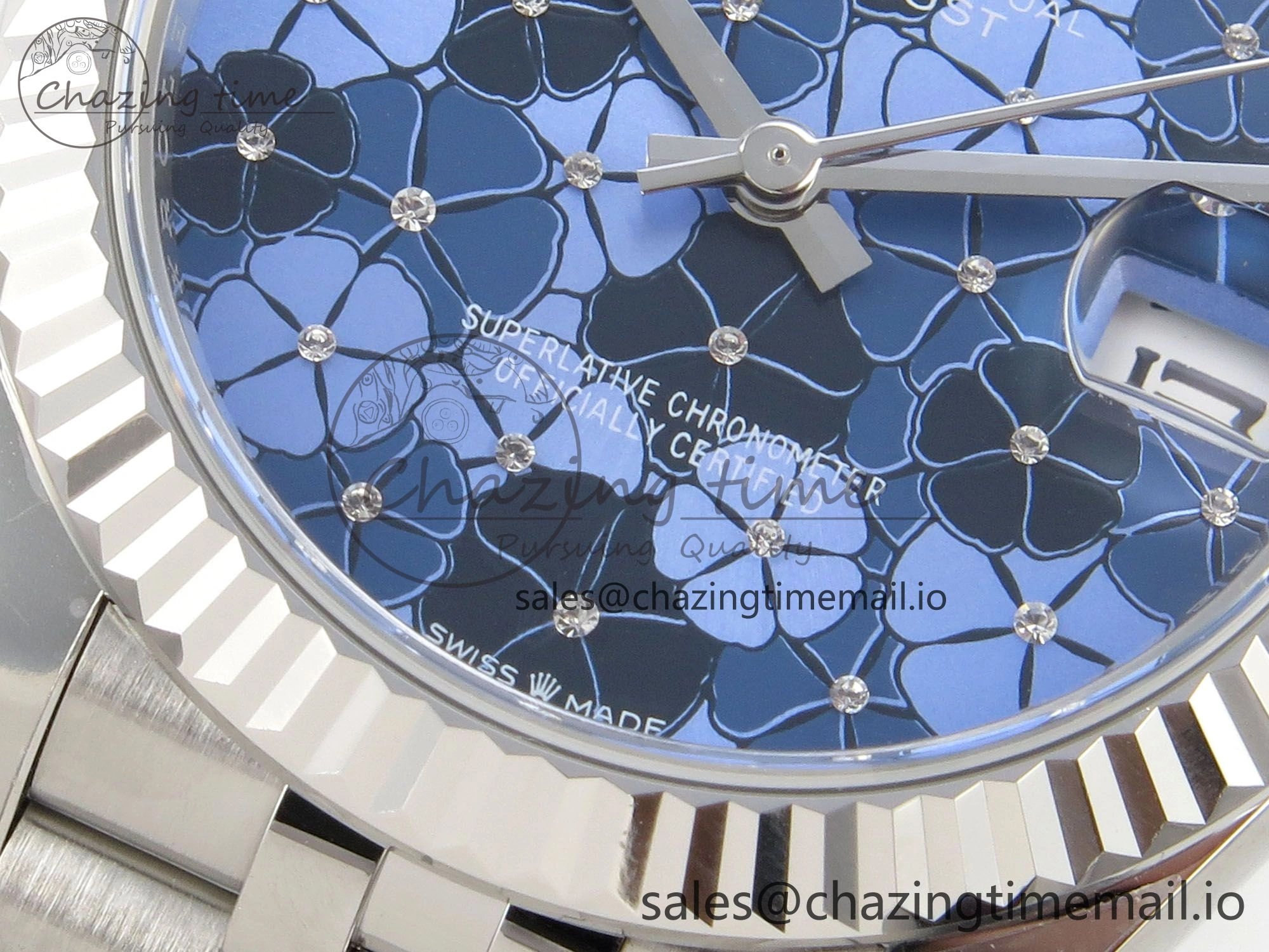 DateJust 31 278274 THBF 1:1 Best Edition 904L Steel Fluted Blue Floral Dial on SS Jubilee Bracelet HZ Cal.2236