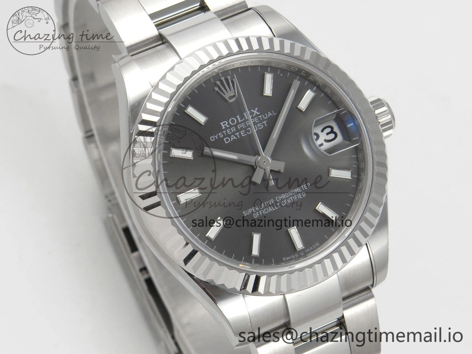 DateJust 31 278274 THBF 1:1 Best Edition 904L Steel Gray Dial Stick Marker on SS Oyster Bracelet HZ Cal.2236