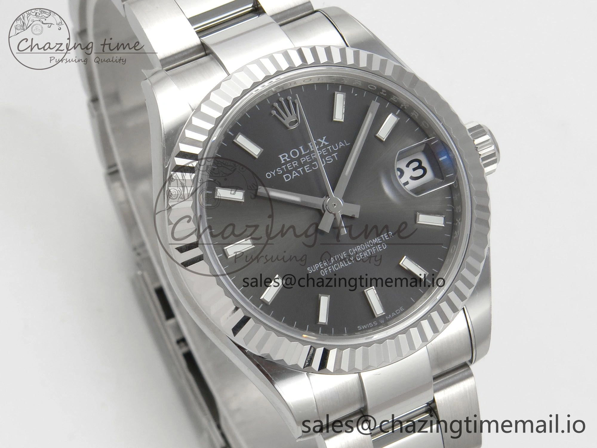 DateJust 31 278274 THBF 1:1 Best Edition 904L Steel Gray Dial Stick Marker on SS Oyster Bracelet HZ Cal.2236