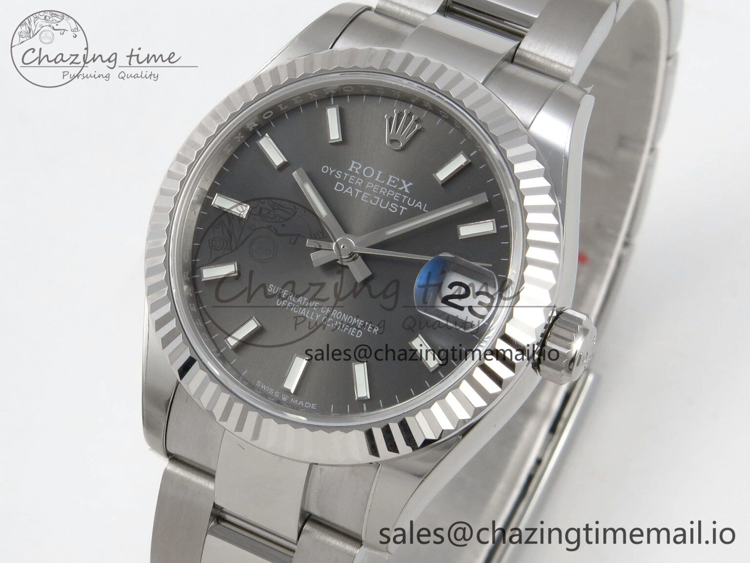 DateJust 31 278274 THBF 1:1 Best Edition 904L Steel Gray Dial Stick Marker on SS Oyster Bracelet HZ Cal.2236