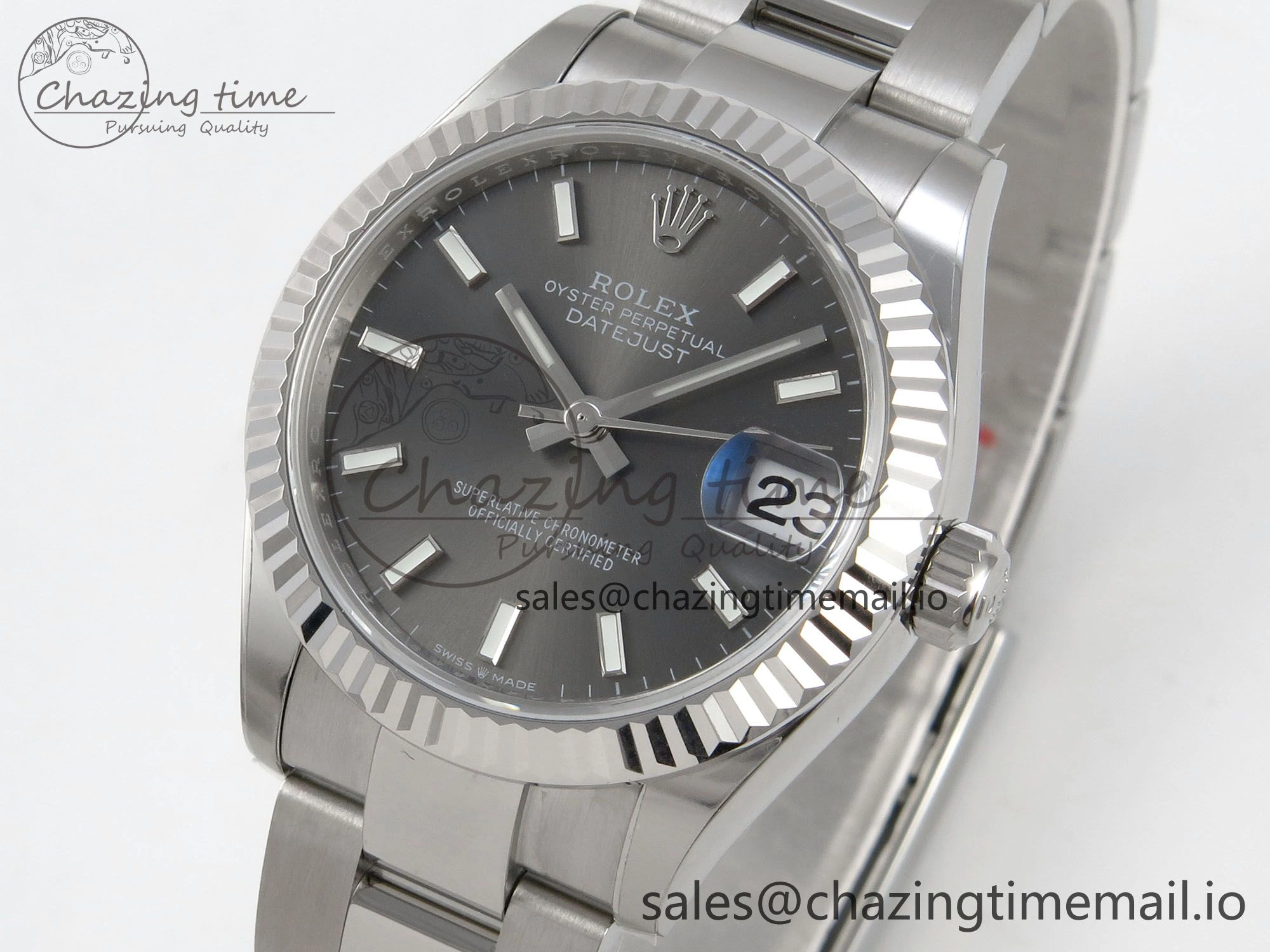 DateJust 31 278274 THBF 1:1 Best Edition 904L Steel Gray Dial Stick Marker on SS Oyster Bracelet HZ Cal.2236