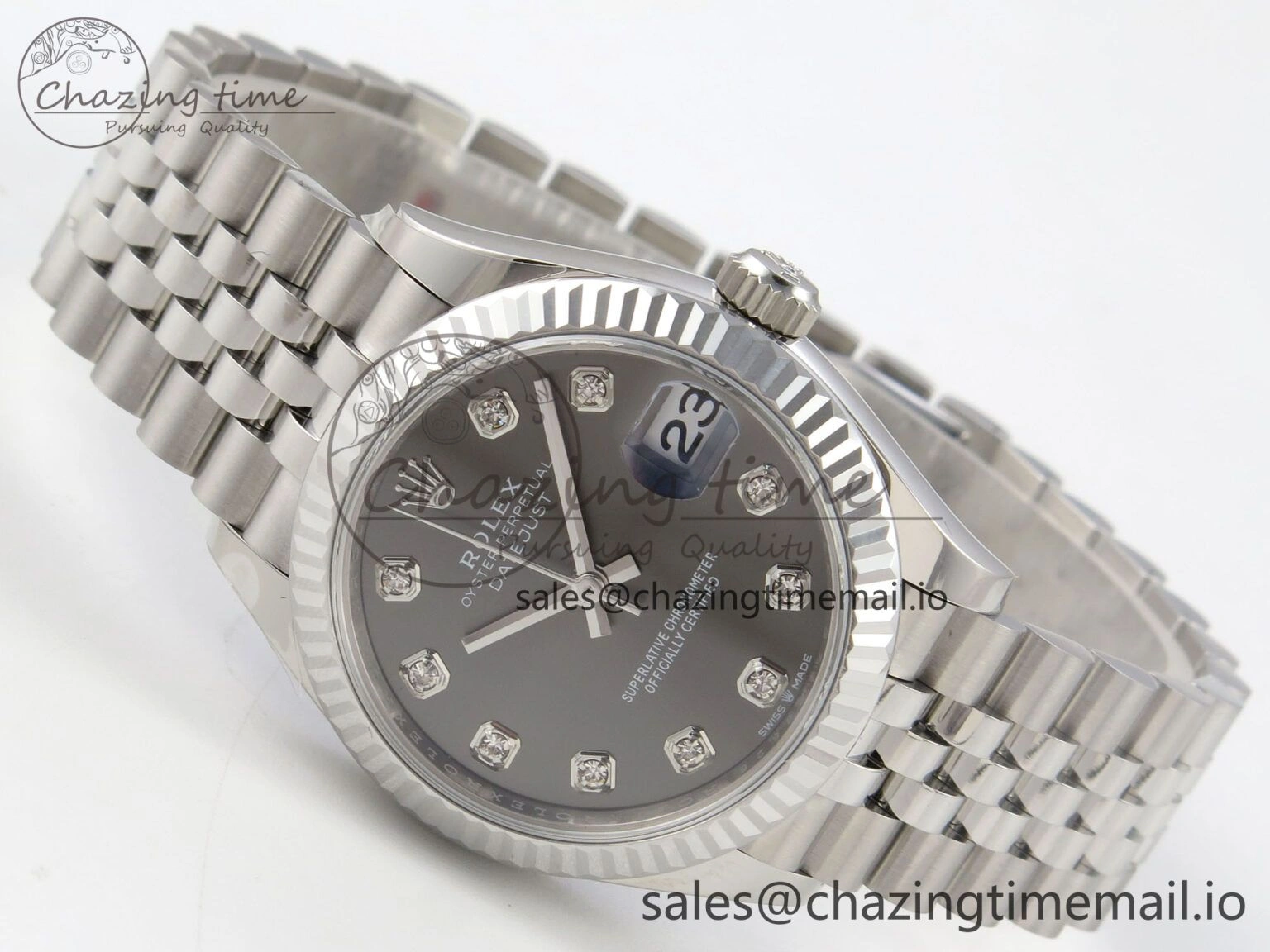 DateJust 31 278274 THBF 1:1 Best Edition 904L Steel Gray Diamond Dial on SS Jubilee Bracelet HZ Cal.2236