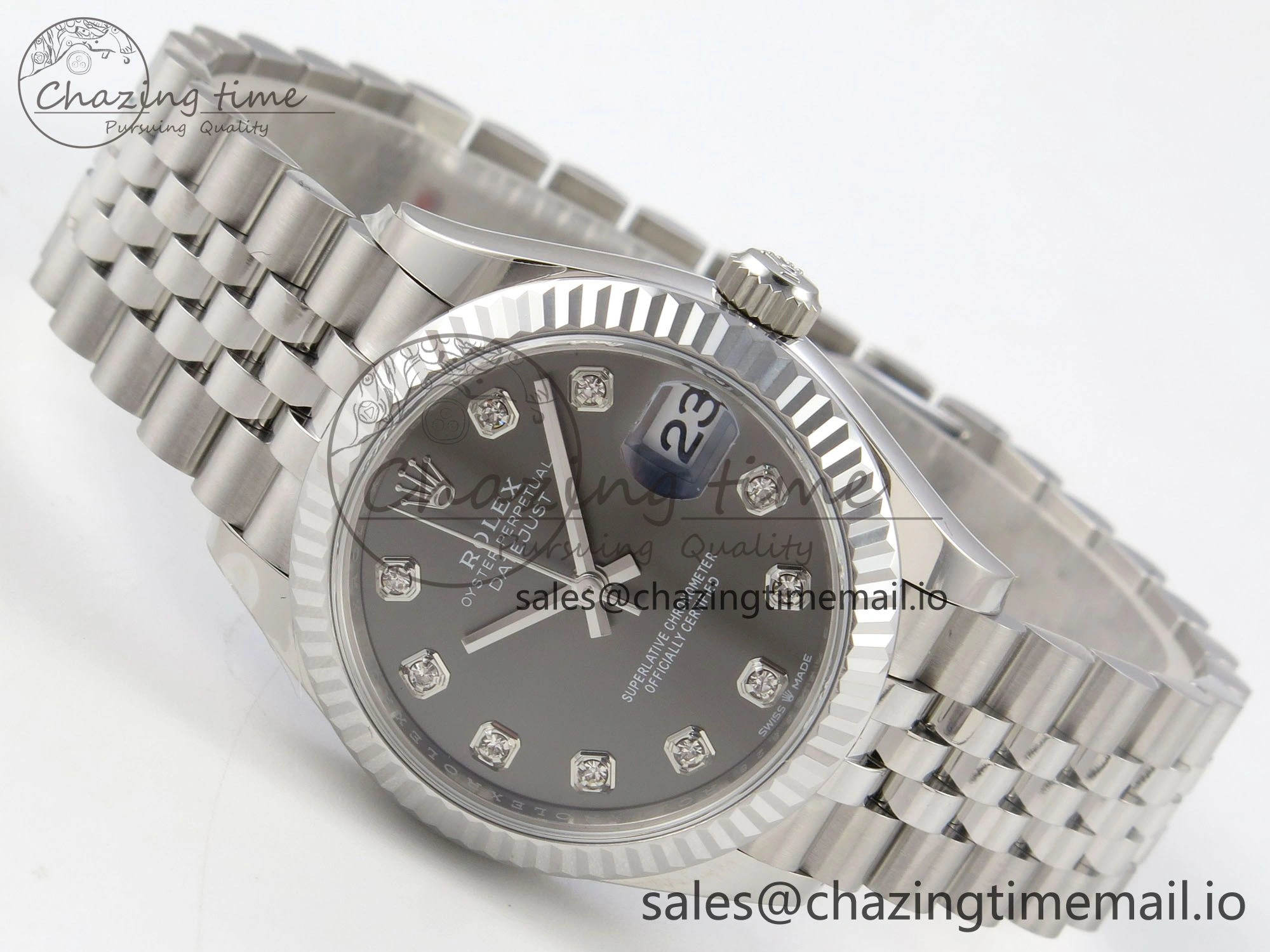 DateJust 31 278274 THBF 1:1 Best Edition 904L Steel Gray Diamond Dial on SS Jubilee Bracelet HZ Cal.2236