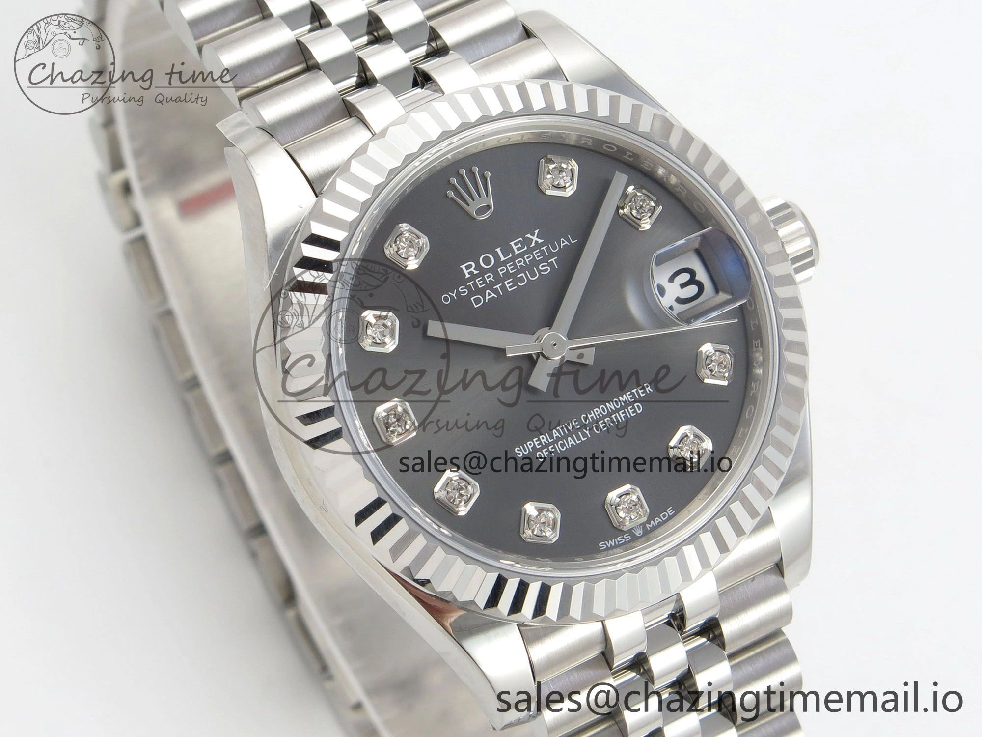 DateJust 31 278274 THBF 1:1 Best Edition 904L Steel Gray Diamond Dial on SS Jubilee Bracelet HZ Cal.2236