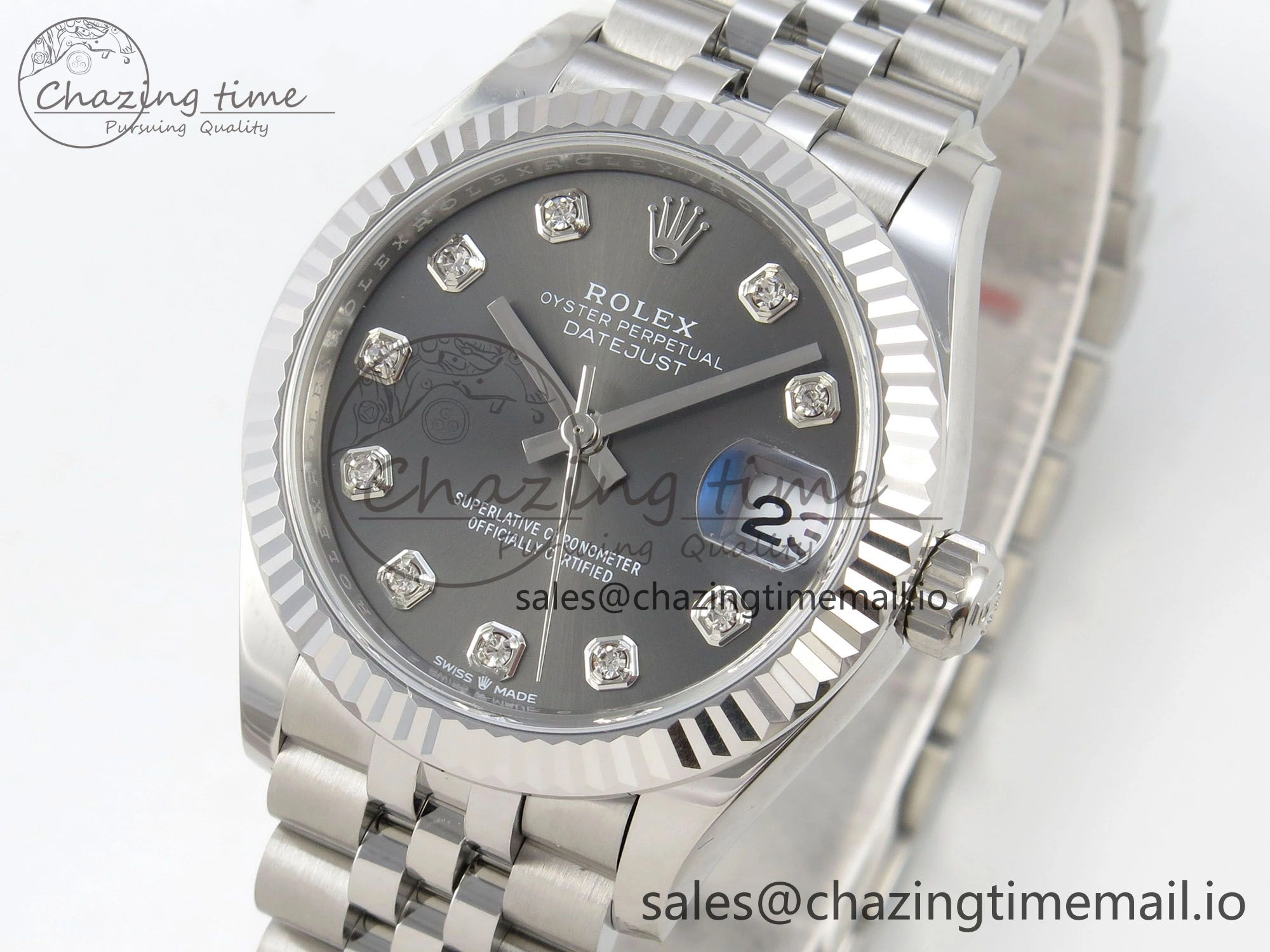 DateJust 31 278274 THBF 1:1 Best Edition 904L Steel Gray Diamond Dial on SS Jubilee Bracelet HZ Cal.2236