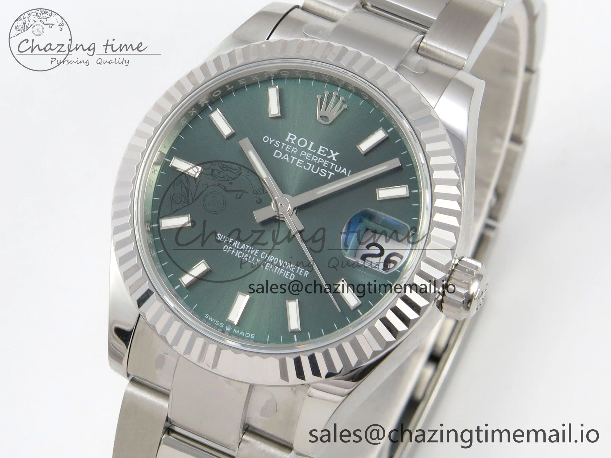 DateJust 31 278274 THBF 1:1 Best Edition 904L Steel Green Dial Stick Marker on SS Oyster Bracelet HZ Cal.2236