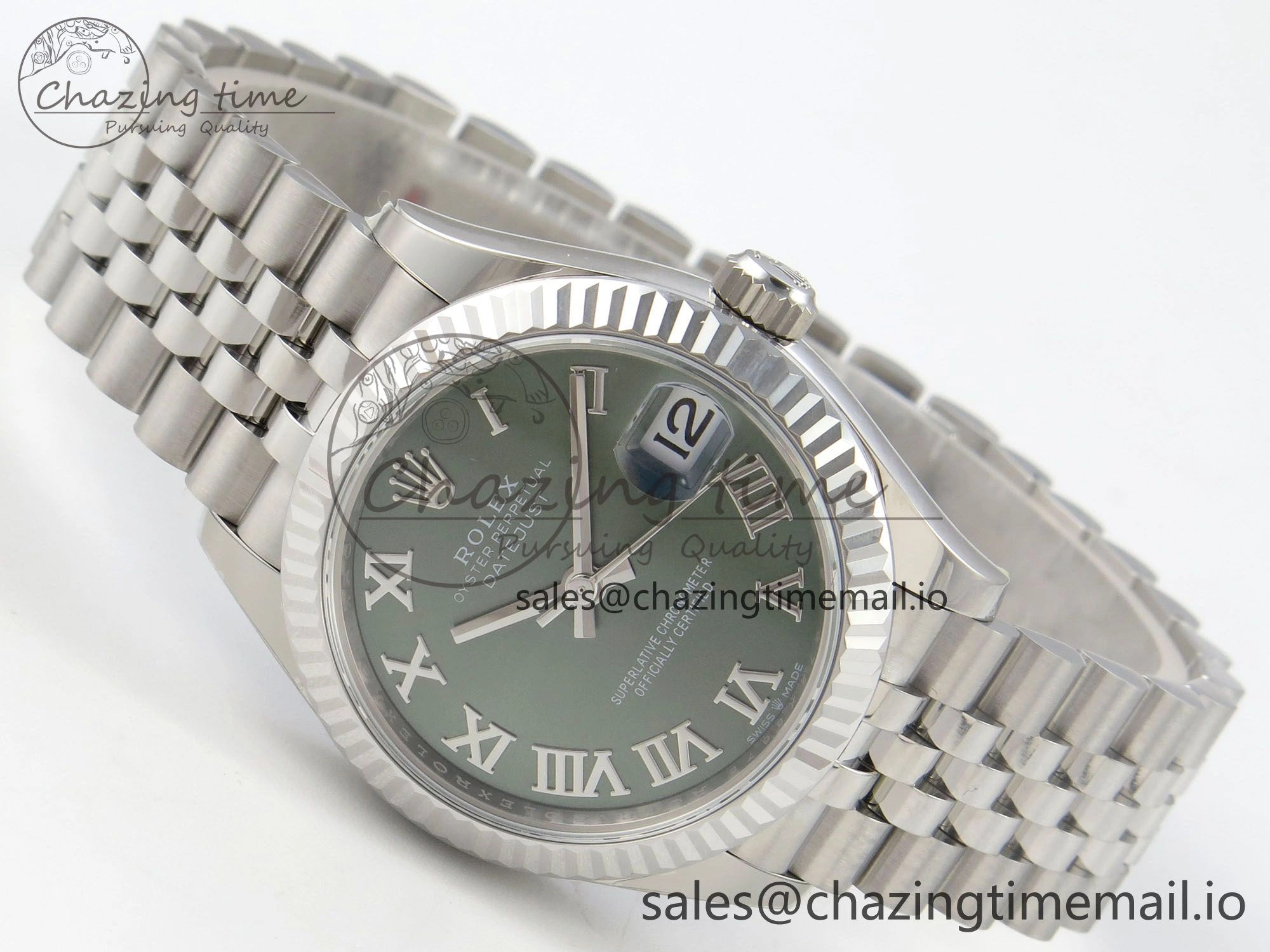 DateJust 31 278274 THBF 1:1 Best Edition 904L Steel Green Roman Dial on SS Jubilee Bracelet HZ Cal.2236