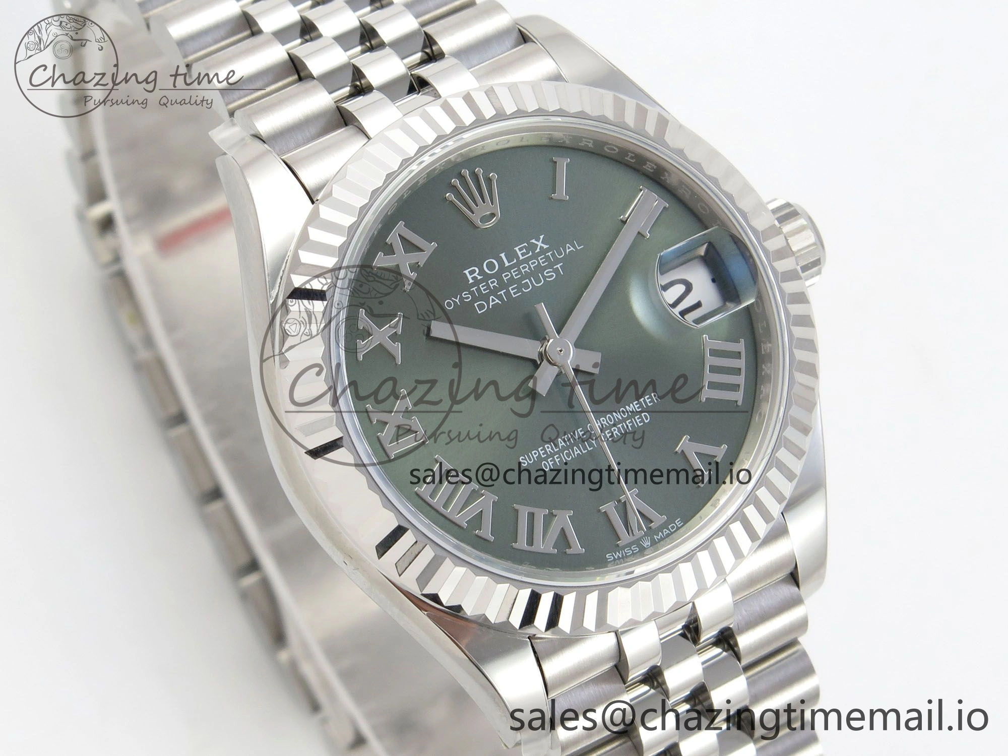 DateJust 31 278274 THBF 1:1 Best Edition 904L Steel Green Roman Dial on SS Jubilee Bracelet HZ Cal.2236