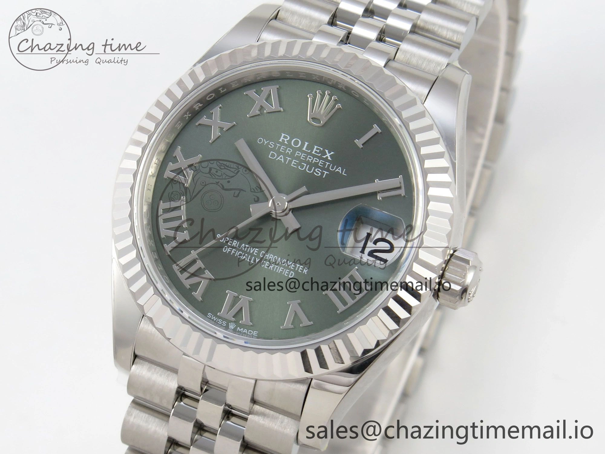 DateJust 31 278274 THBF 1:1 Best Edition 904L Steel Green Roman Dial on SS Jubilee Bracelet HZ Cal.2236