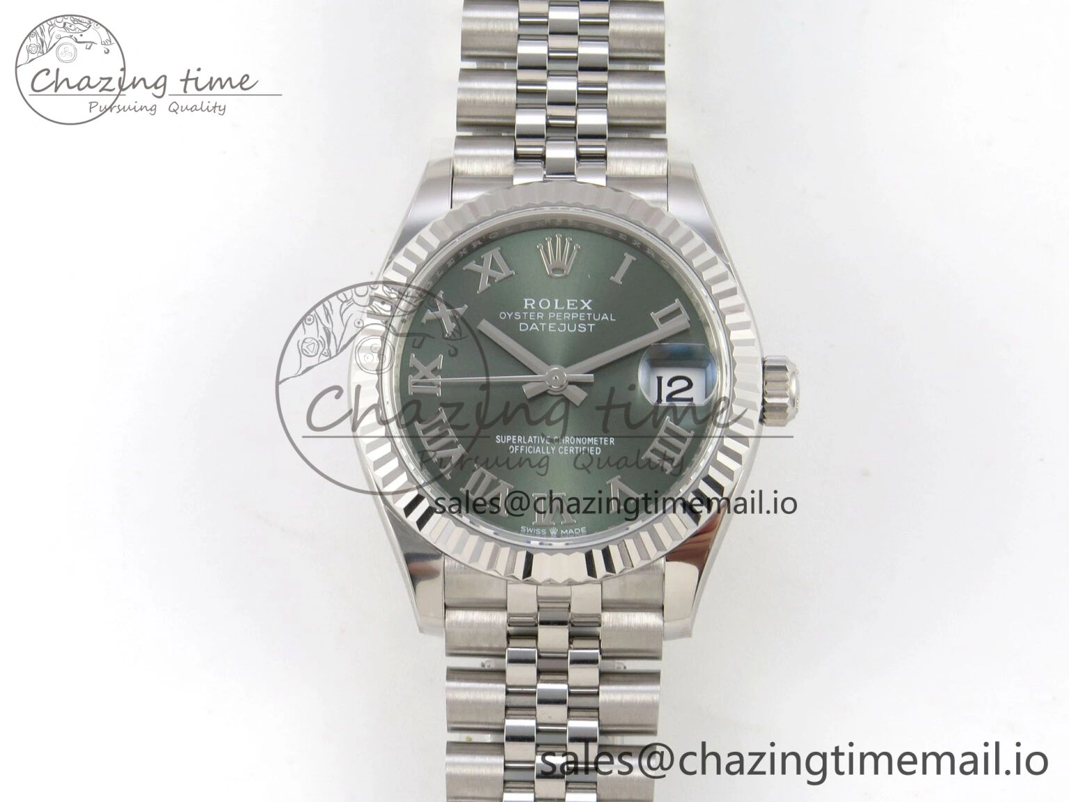 DateJust 31 278274 THBF 1:1 Best Edition 904L Steel Green Roman Dial on SS Jubilee Bracelet HZ Cal.2236
