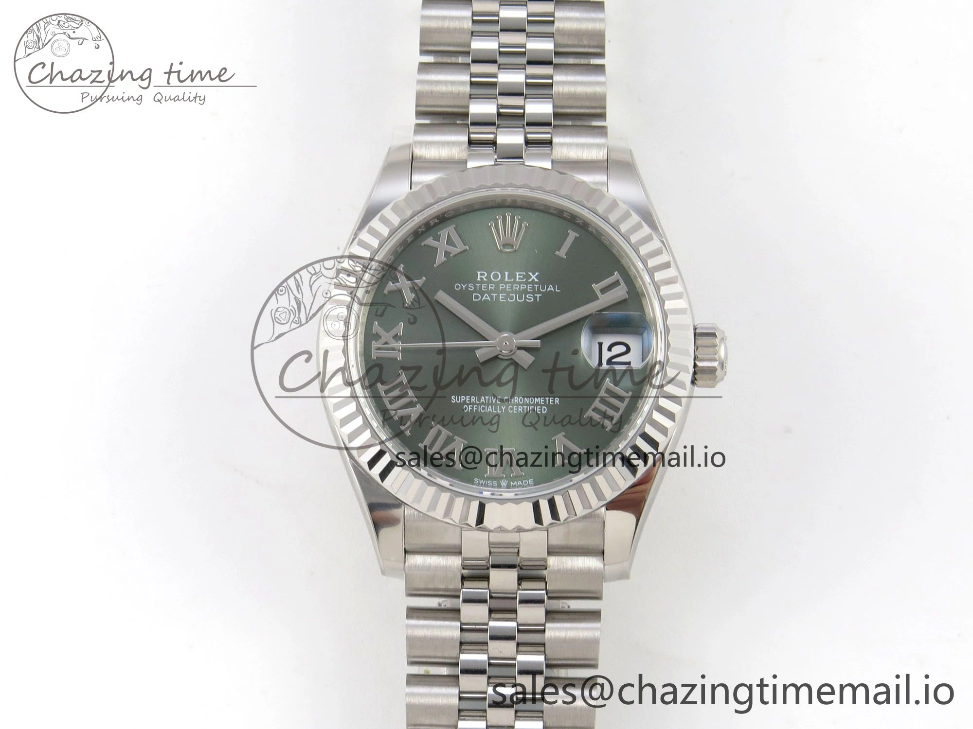 DateJust 31 278274 THBF 1:1 Best Edition 904L Steel Green Roman Dial on SS Jubilee Bracelet HZ Cal.2236