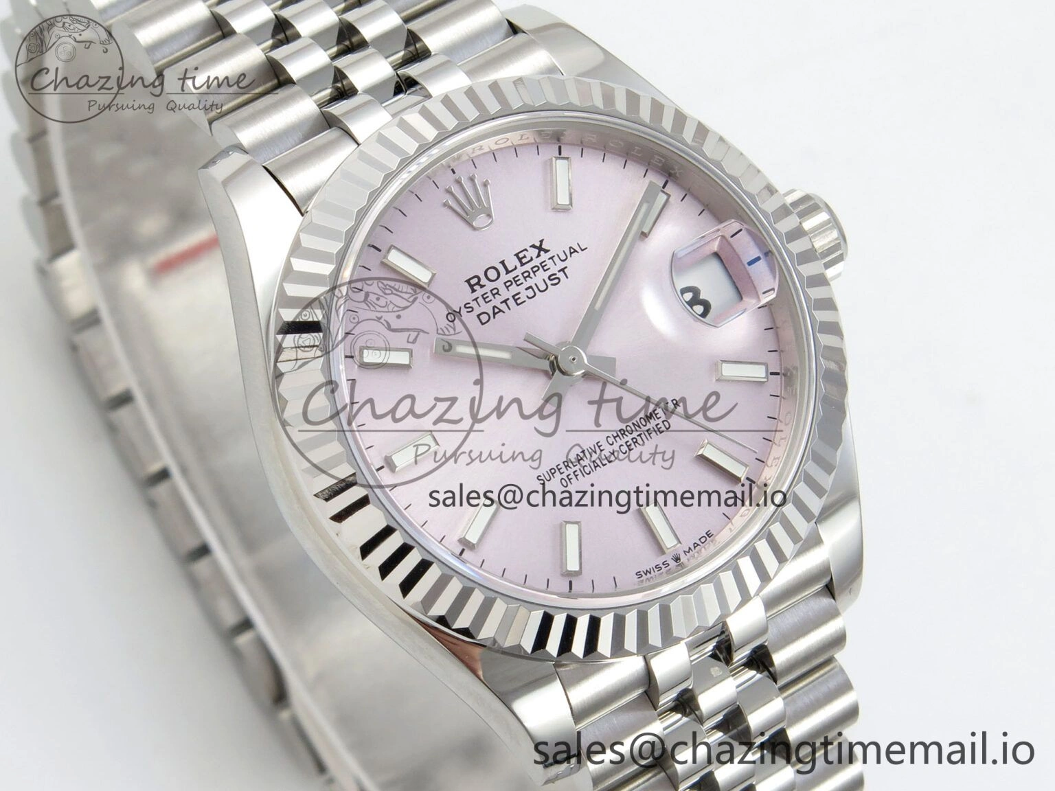 DateJust 31 278274 THBF 1:1 Best Edition 904L Steel Pink Dial Stick Marker on SS Jubilee Bracelet HZ Cal.2236