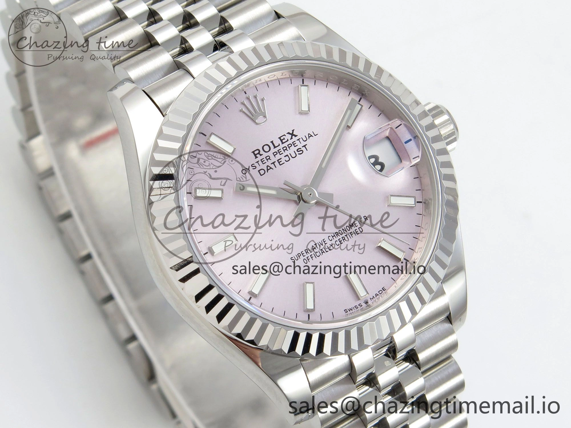 DateJust 31 278274 THBF 1:1 Best Edition 904L Steel Pink Dial Stick Marker on SS Jubilee Bracelet HZ Cal.2236