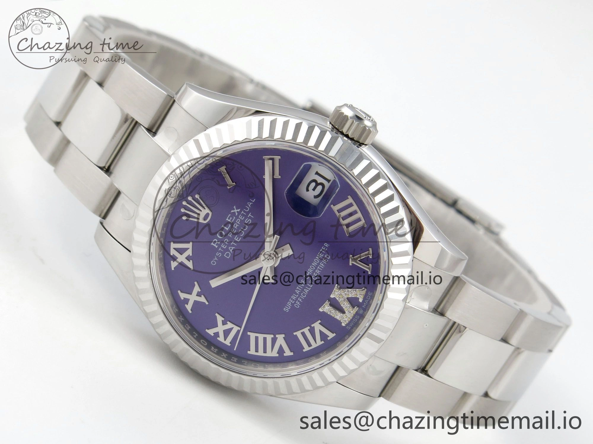 DateJust 31 278274 THBF 1:1 Best Edition 904L Steel Purple Dial on SS Oyster Bracelet HZ Cal.2236