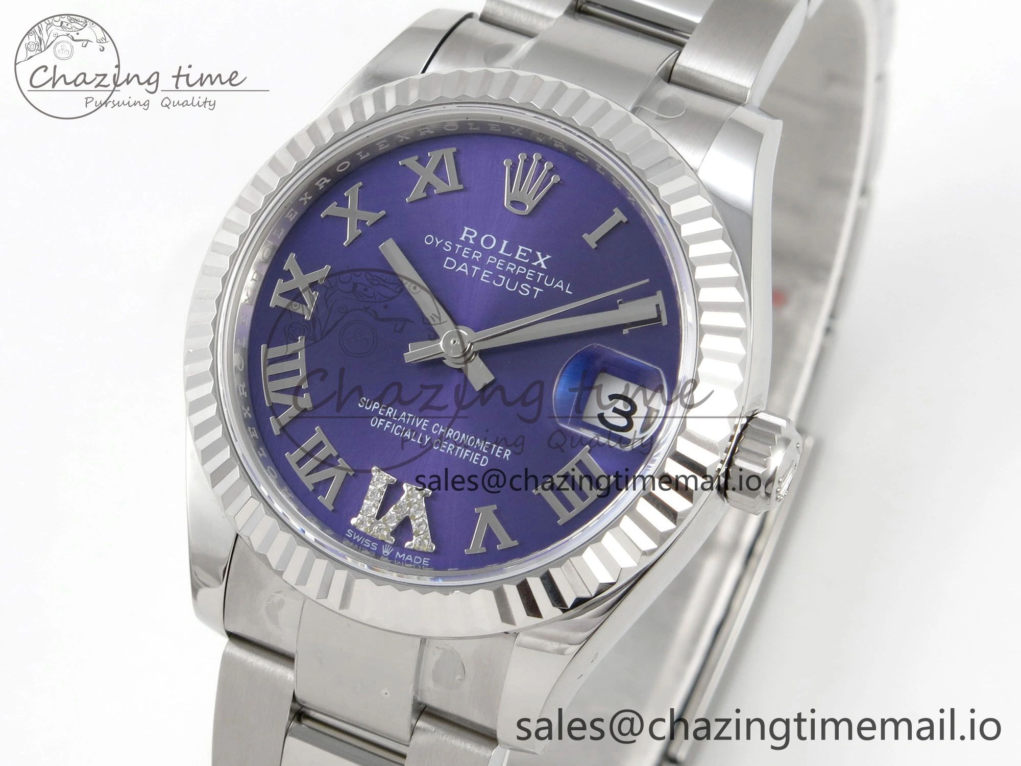 DateJust 31 278274 THBF 1:1 Best Edition 904L Steel Purple Dial on SS Oyster Bracelet HZ Cal.2236