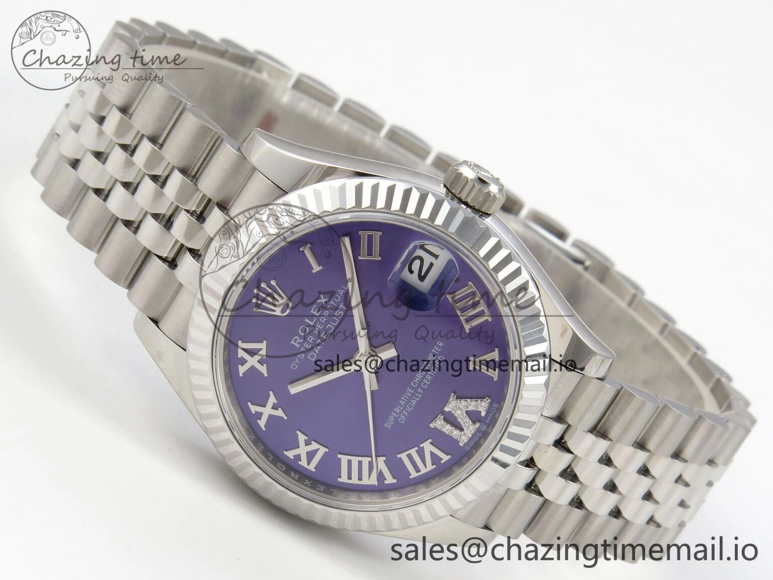 DateJust 31 278274 THBF 1:1 Best Edition 904L Steel Purple Roman Dial on SS Jubilee Bracelet HZ Cal.2236