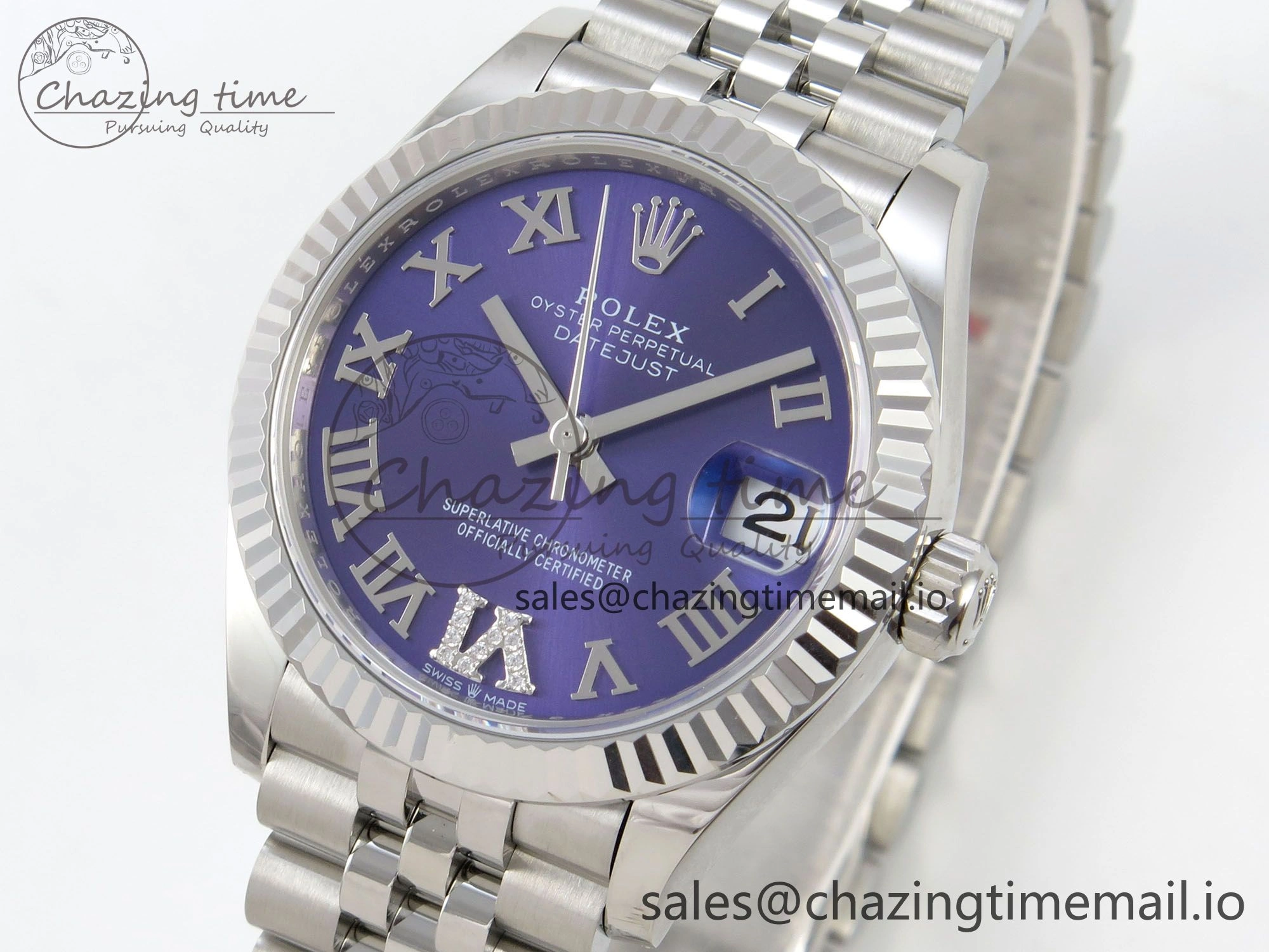 DateJust 31 278274 THBF 1:1 Best Edition 904L Steel Purple Roman Dial on SS Jubilee Bracelet HZ Cal.2236