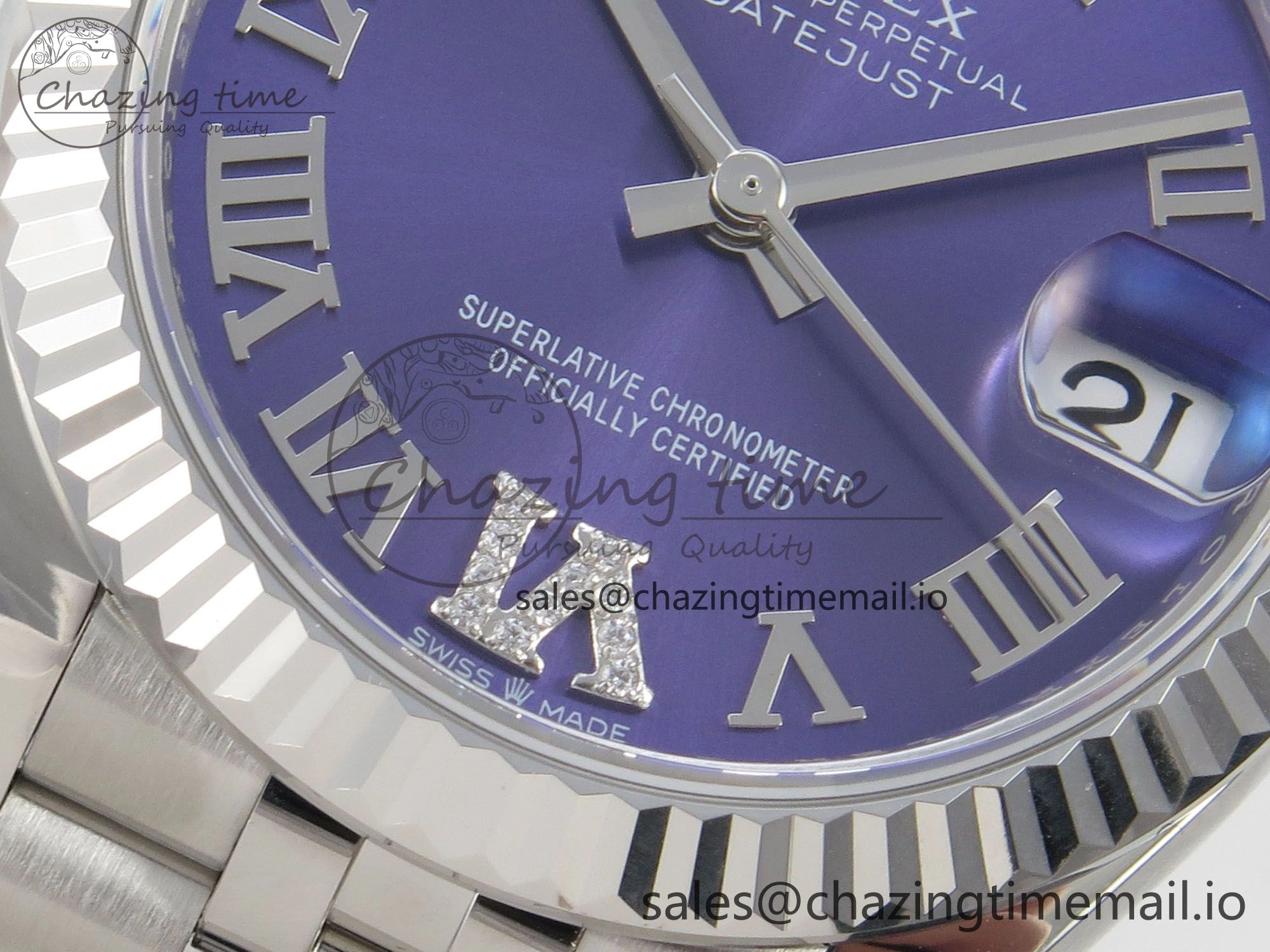 DateJust 31 278274 THBF 1:1 Best Edition 904L Steel Purple Roman Dial on SS Jubilee Bracelet HZ Cal.2236