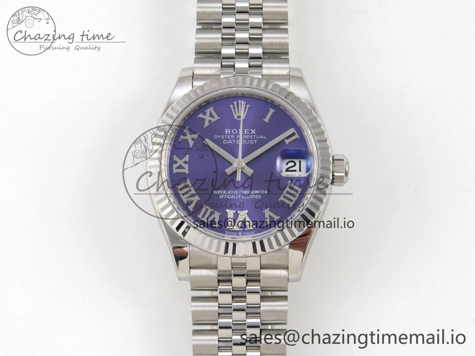 DateJust 31 278274 THBF 1:1 Best Edition 904L Steel Purple Roman Dial on SS Jubilee Bracelet HZ Cal.2236