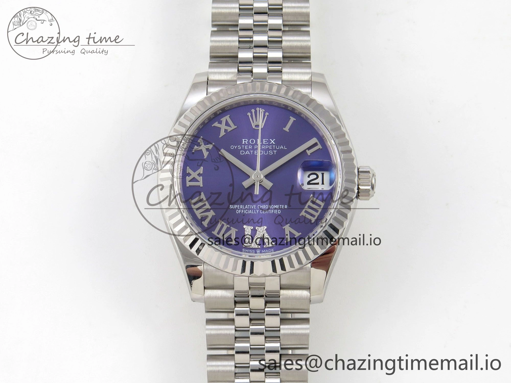 DateJust 31 278274 THBF 1:1 Best Edition 904L Steel Purple Roman Dial on SS Jubilee Bracelet HZ Cal.2236