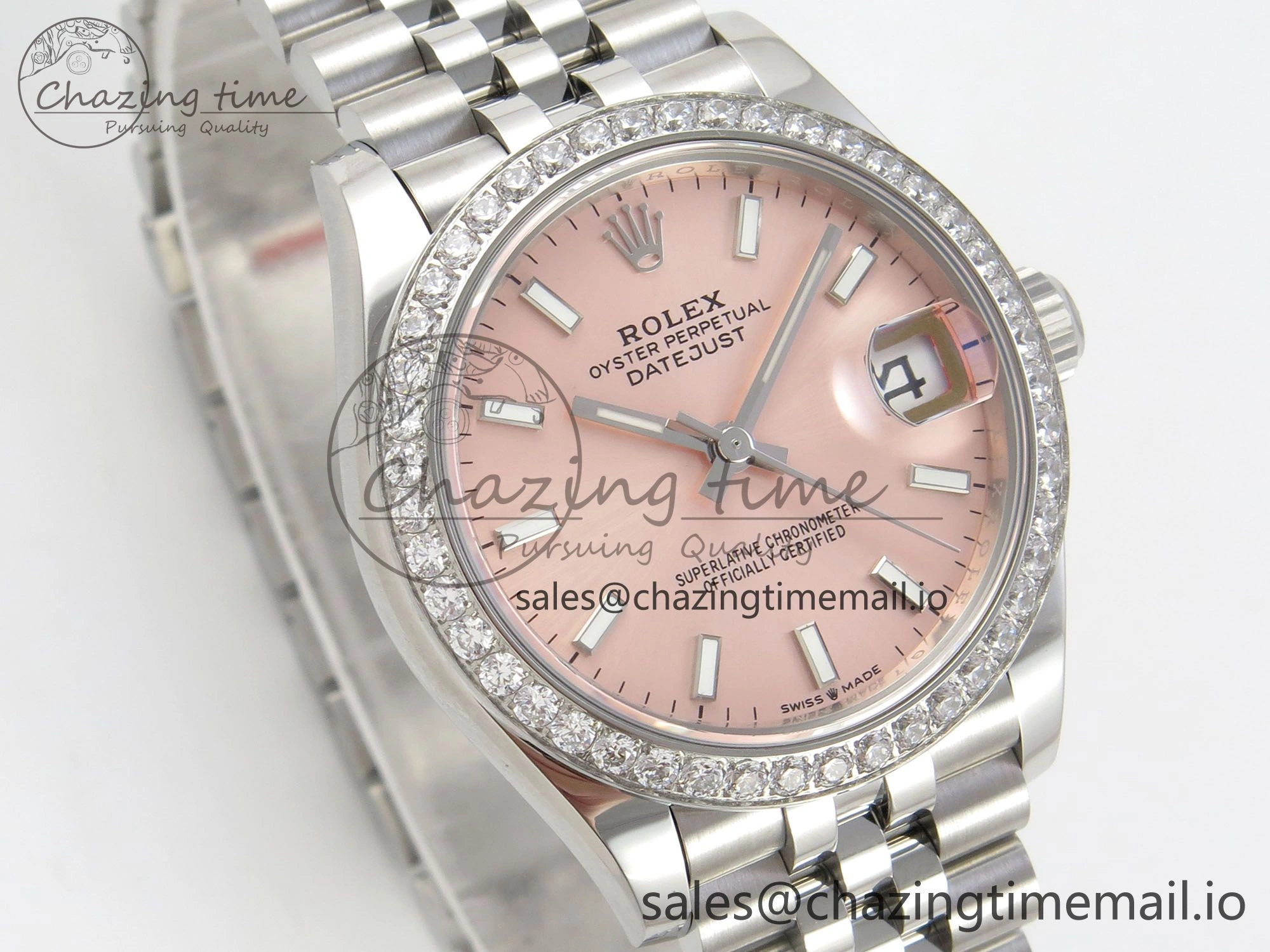 DateJust 31 278274 THBF 1:1 Best Edition 904L Steel RG Dial Stick Marker on SS Jubilee Bracelet HZ Cal.2236