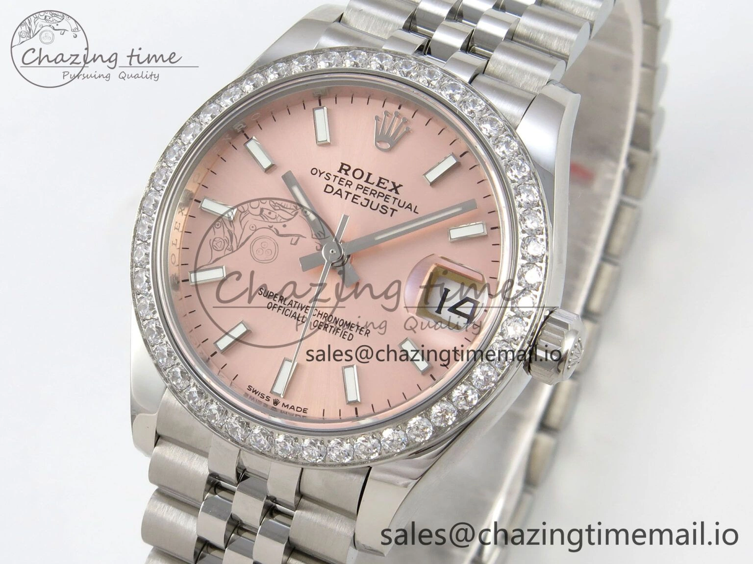 DateJust 31 278274 THBF 1:1 Best Edition 904L Steel RG Dial Stick Marker on SS Jubilee Bracelet HZ Cal.2236