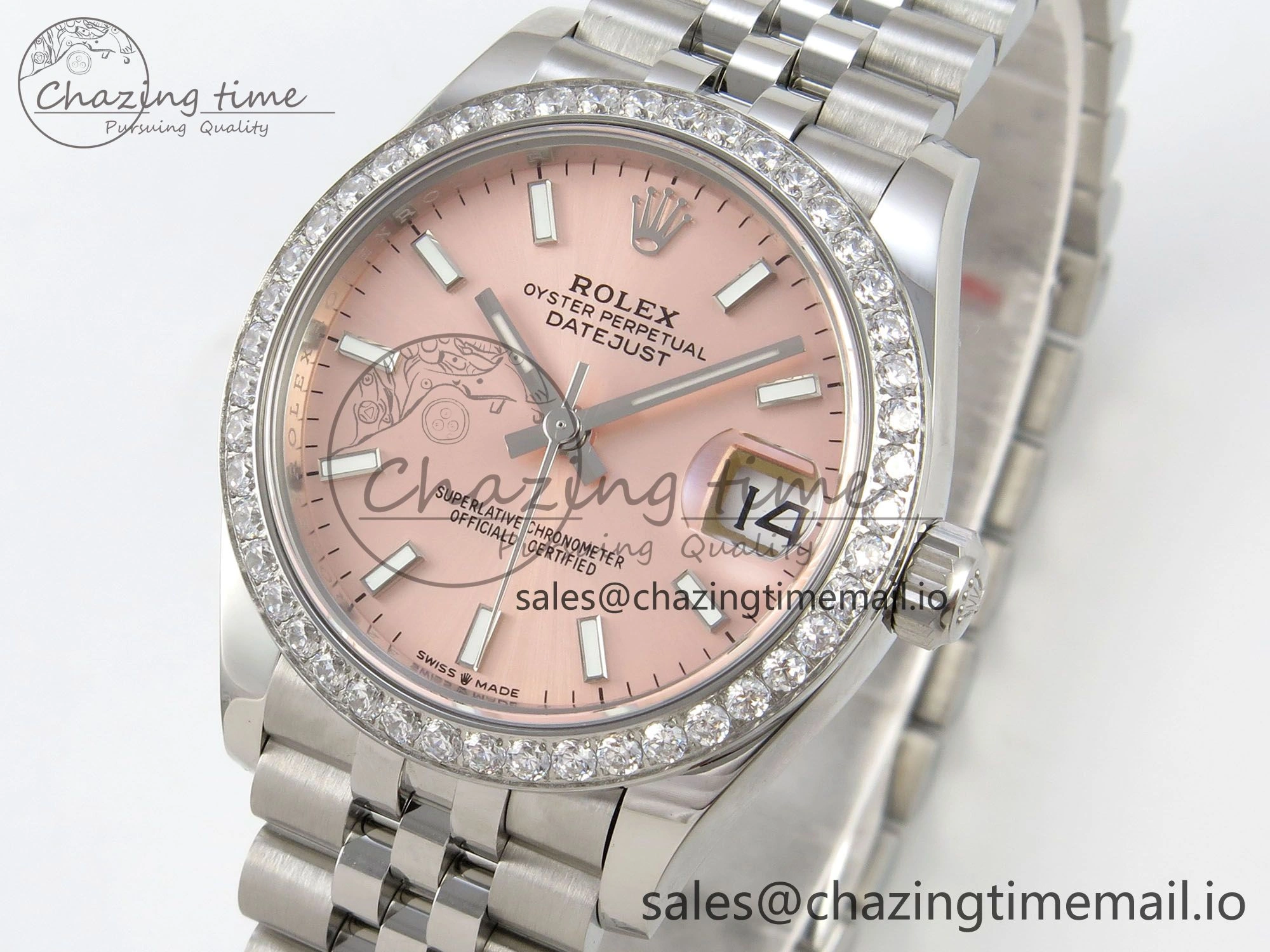 DateJust 31 278274 THBF 1:1 Best Edition 904L Steel RG Dial Stick Marker on SS Jubilee Bracelet HZ Cal.2236