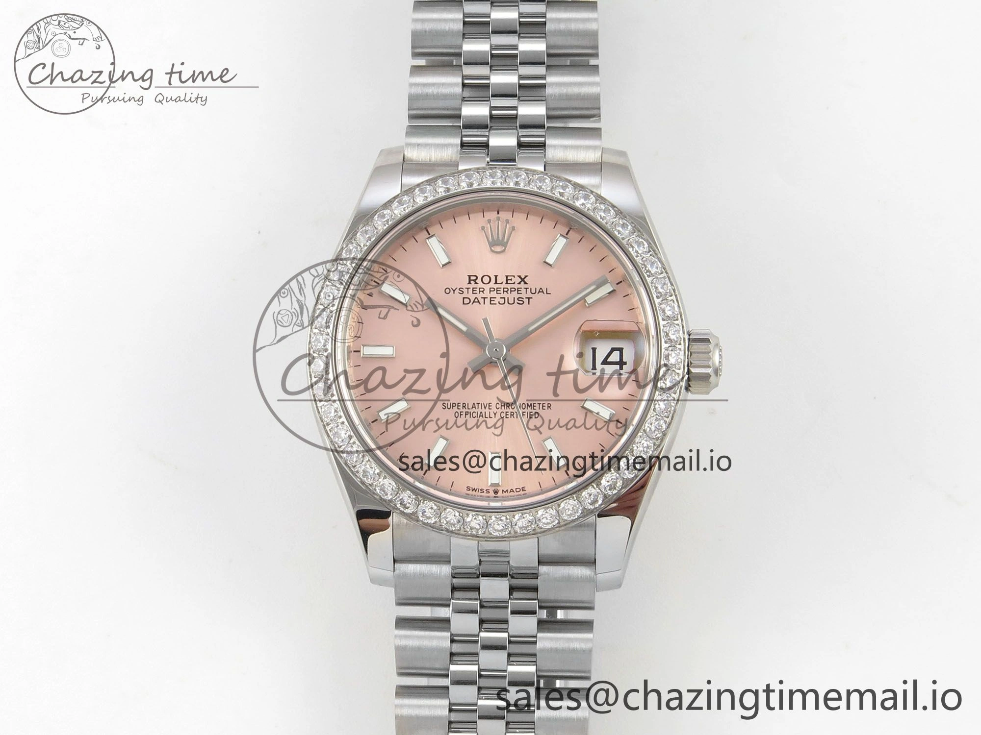 DateJust 31 278274 THBF 1:1 Best Edition 904L Steel RG Dial Stick Marker on SS Jubilee Bracelet HZ Cal.2236