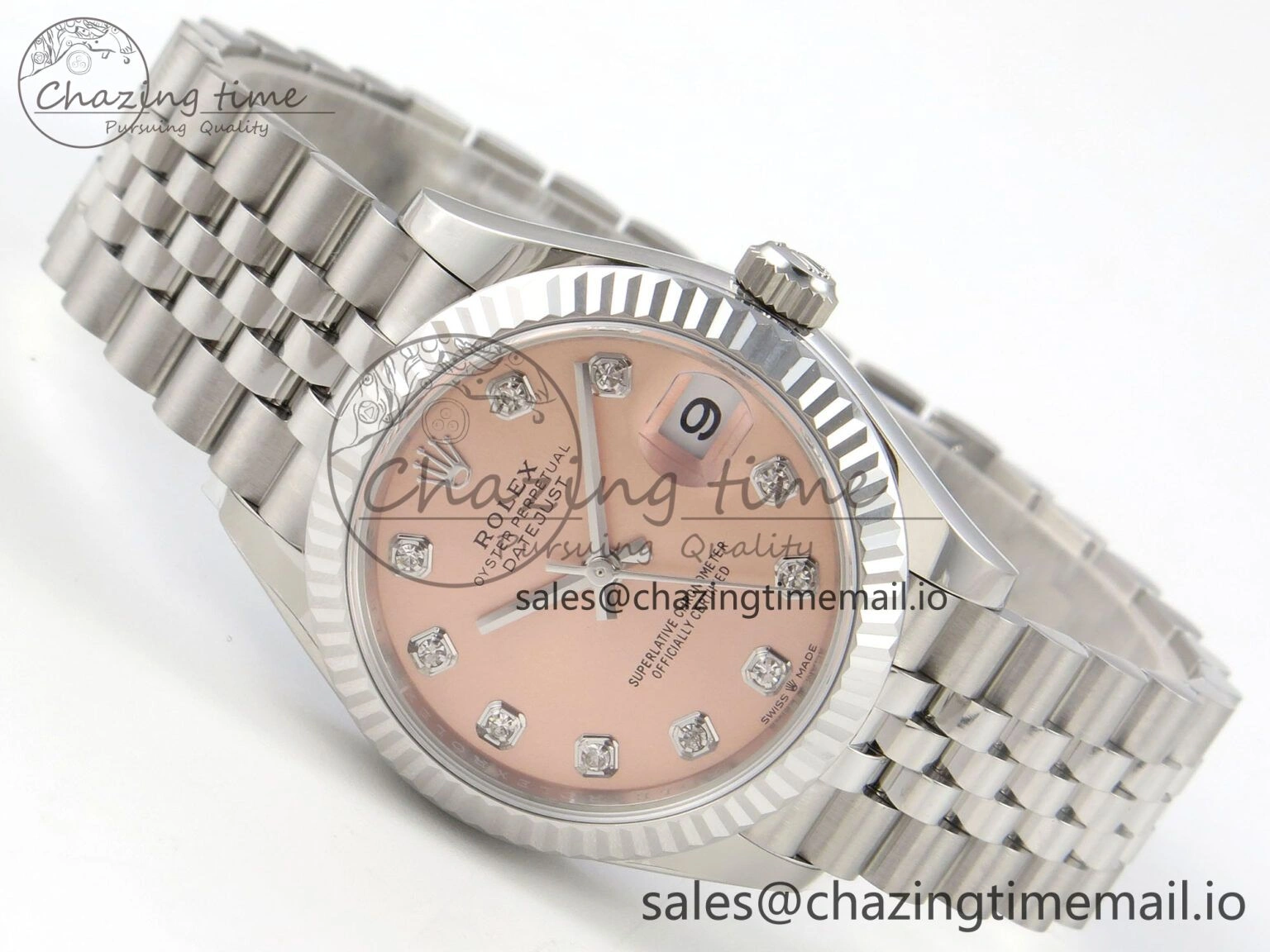 DateJust 31 278274 THBF 1:1 Best Edition 904L Steel RG Diamond Dial on SS Jubilee Bracelet HZ Cal.2236