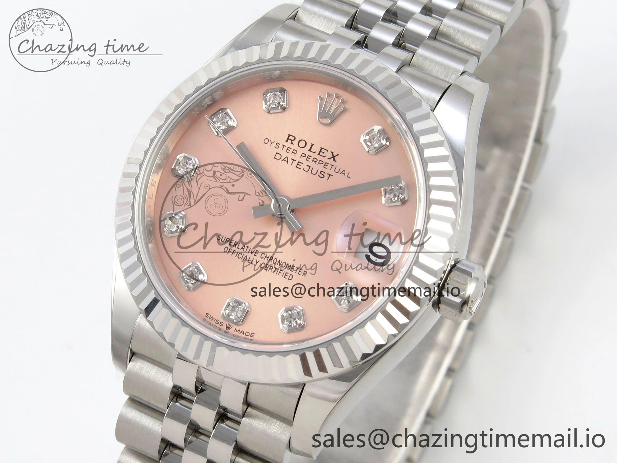 DateJust 31 278274 THBF 1:1 Best Edition 904L Steel RG Diamond Dial on SS Jubilee Bracelet HZ Cal.2236