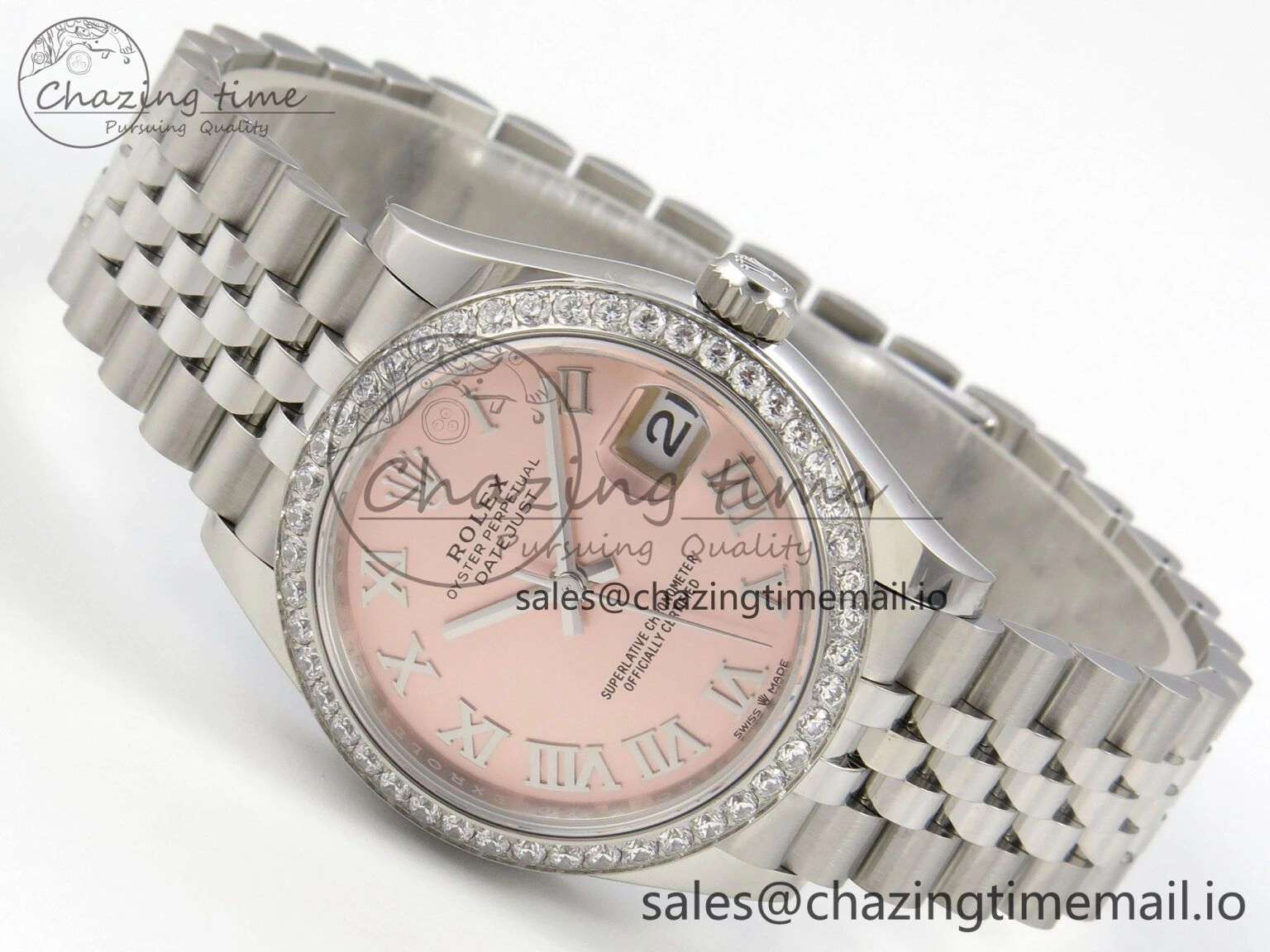 DateJust 31 278274 THBF 1:1 Best Edition 904L Steel RG Roman Dial Diamonds Bezel on SS Jubilee Bracelet HZ Cal.2236